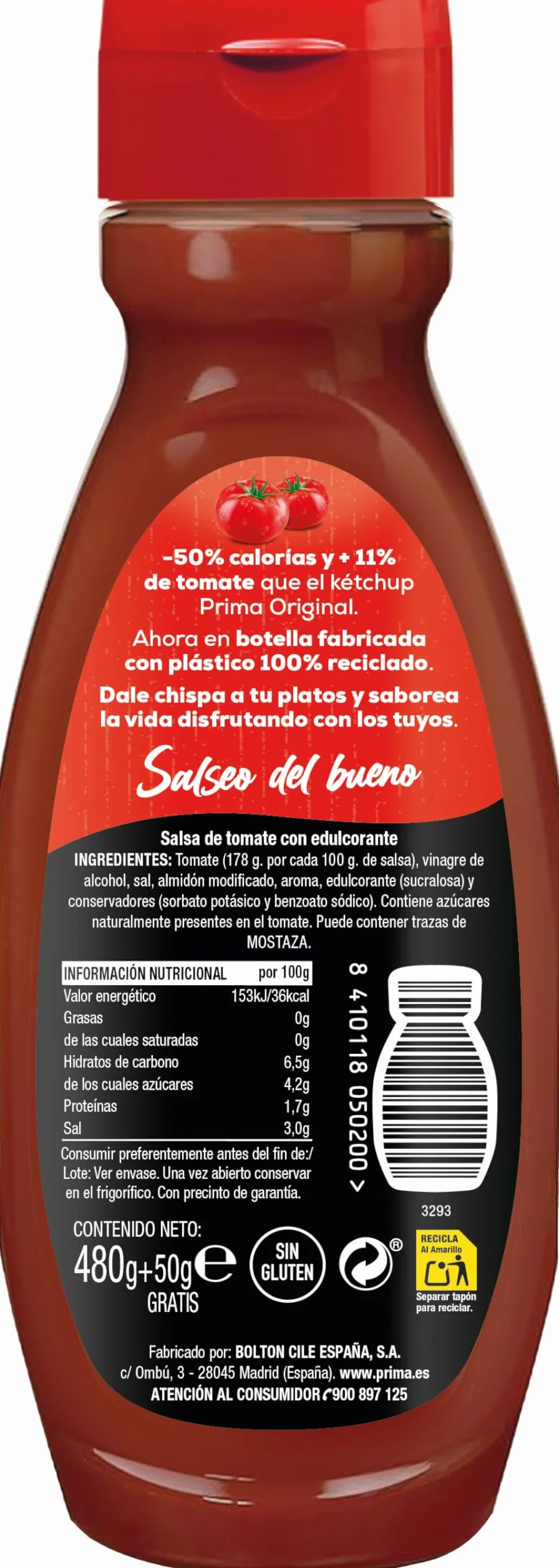 Prima Ketchup Cero 460+50 g