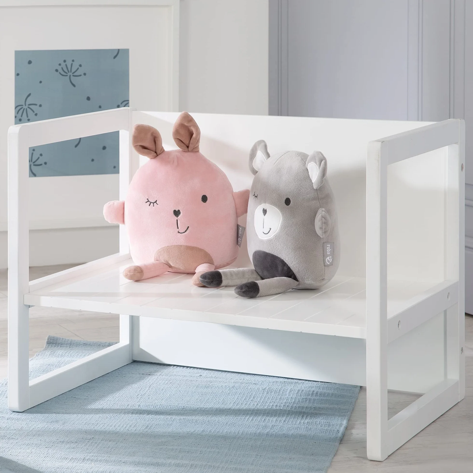 Banco Infantil 2en1 de Madera Ajustable 2 Alturas Asiento Convertible Mesa Escritorio 60 kg Blanco