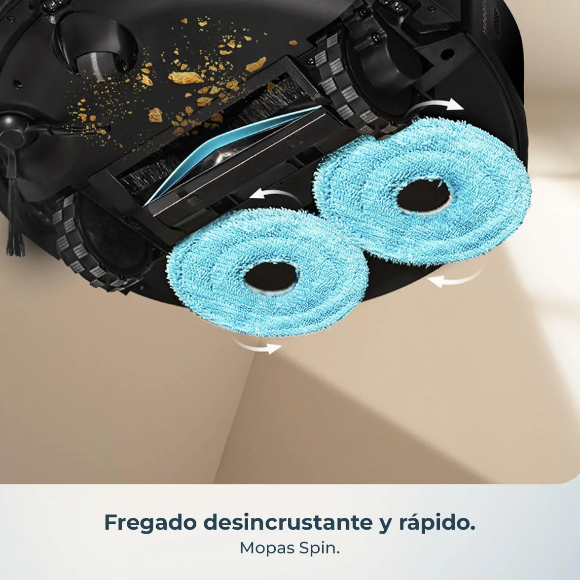 Cecotec Robot Aspirador y Friegasuelos con Base de Autovaciado y App Conga X50 X-Treme. Navegación Láser, Mapeo Interactivo, 15000Pa, Autonomía 240mins, Mopas Elevables, Base con 3 Depósitos