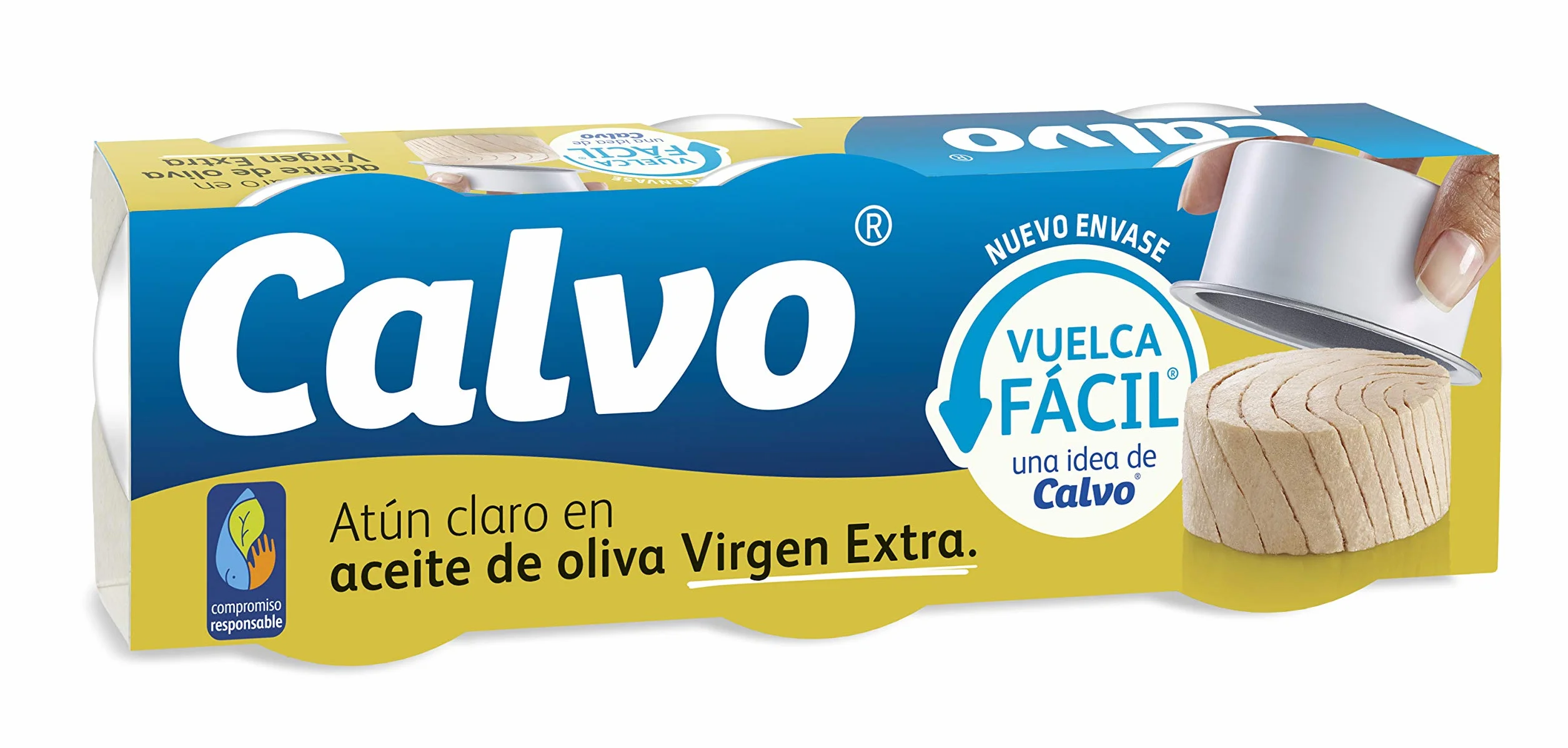 Calvo Atún Claro en Aceite de Oliva Virgen Extra Pack 3 x 65g