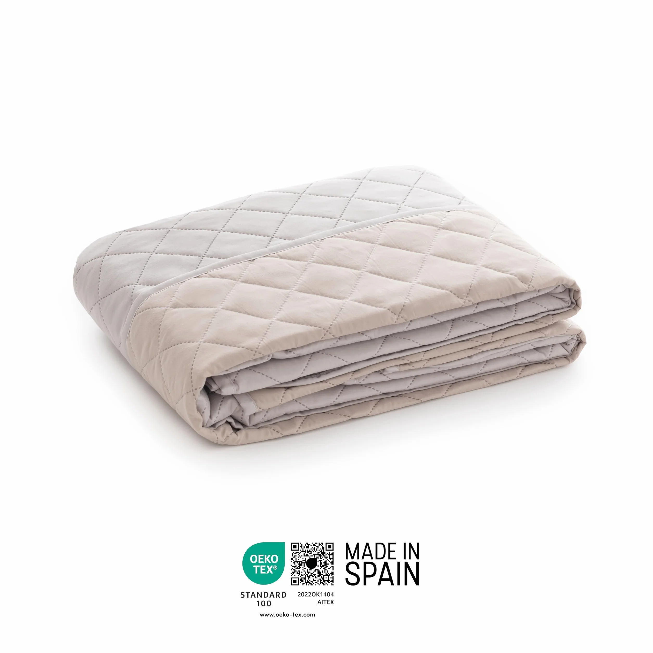 Funda Cubre Sillón Due Acolchada Reversible 1 Plaza 55 cm Marfil/Beige Protector de Sillón Relax y Orejero