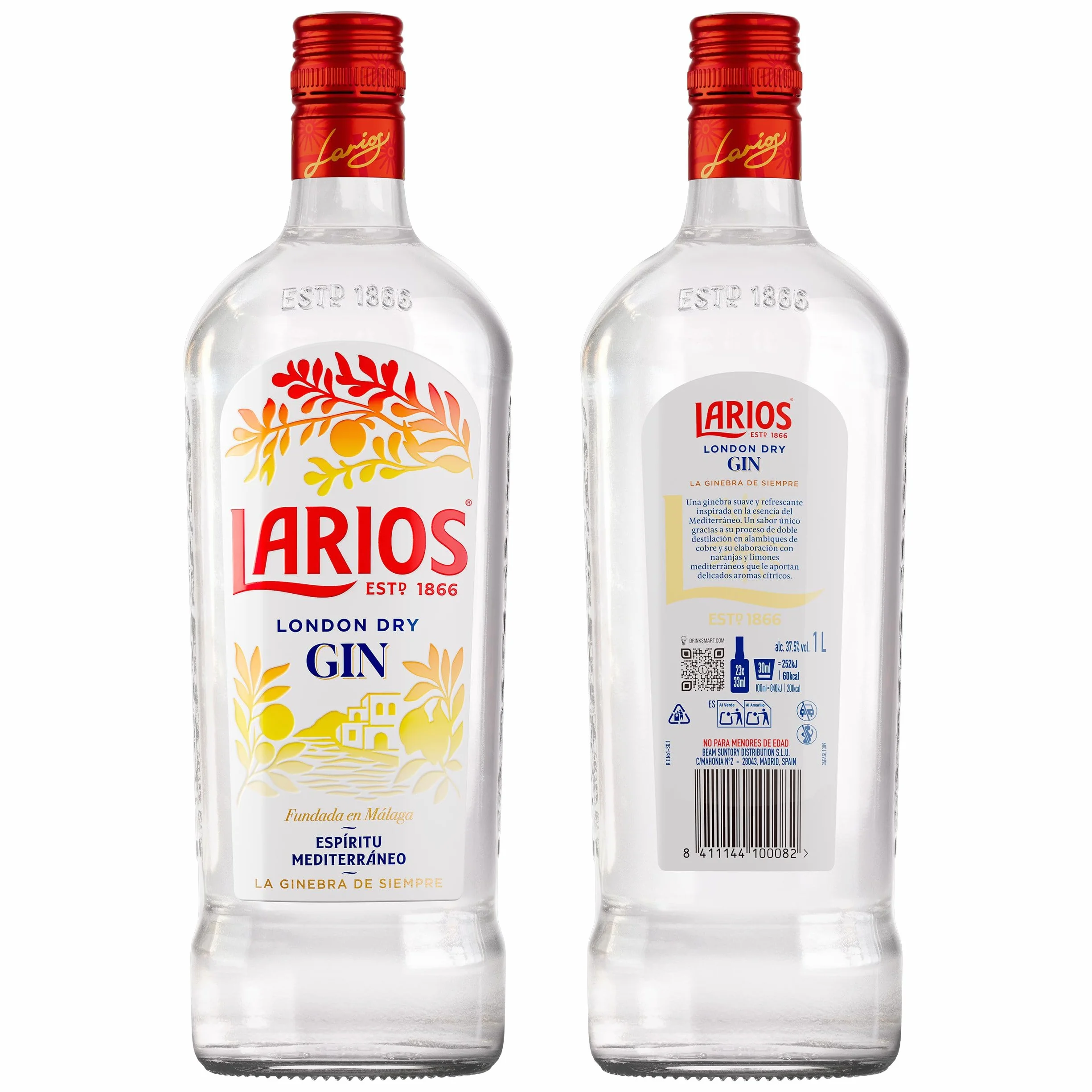 Larios Ginebra Mediterránea Dry Gin 1L