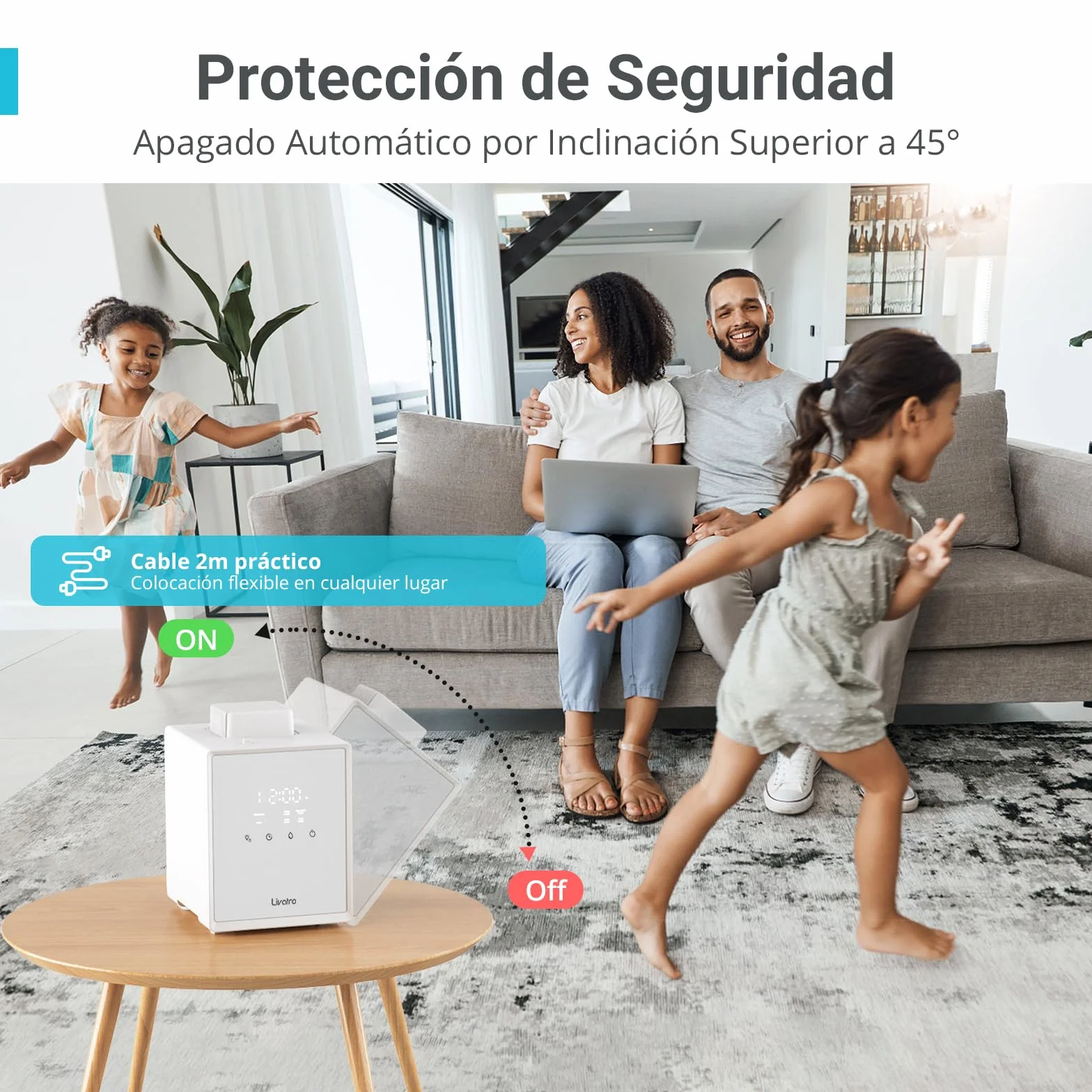 Livatro Humidificador de Aire 3L Top-Fill, Humidificador de Vapor Caliente de Acero Inoxidable, Reduce el 99,97% de las Bacterias,Temporizador y Modo Sueño,para Bebés,Oficina, Dormitorio,Sala de Estar
