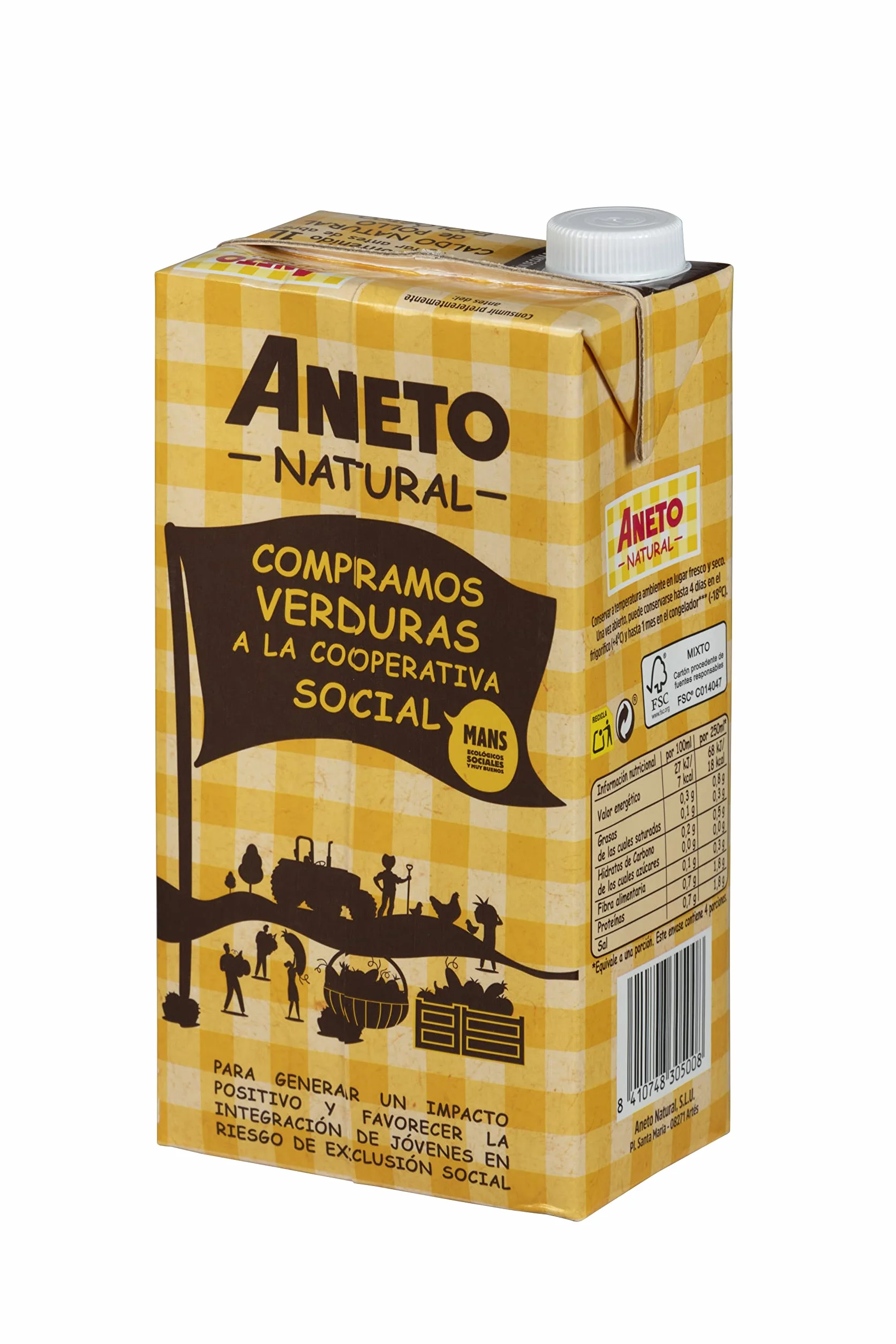 Aneto Caldo de Pollo Ecológico 1L Caja de 6 Unidades