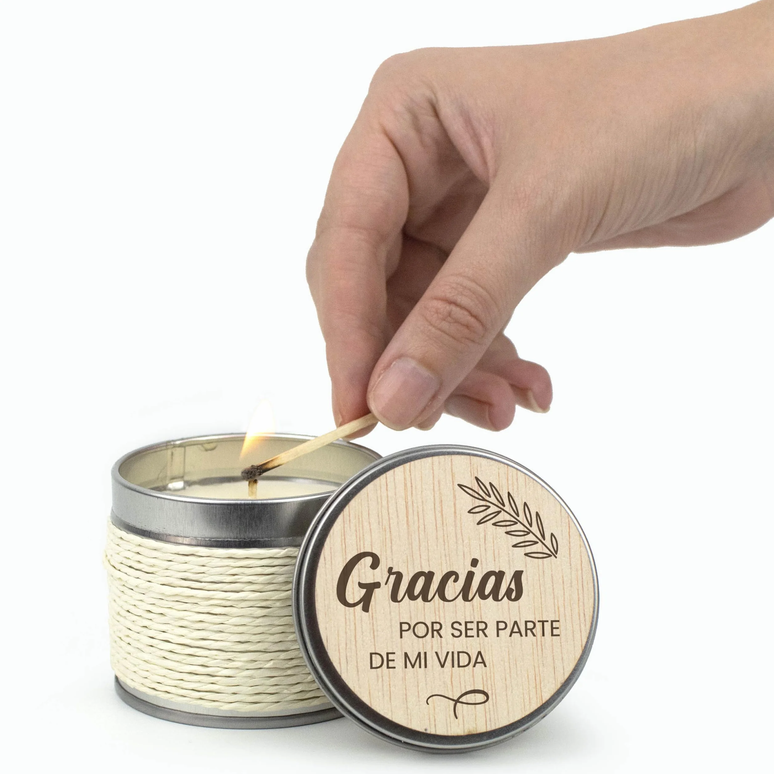 CONTRAXT Vela tarjeta Madera Regalo original Agradecimiento