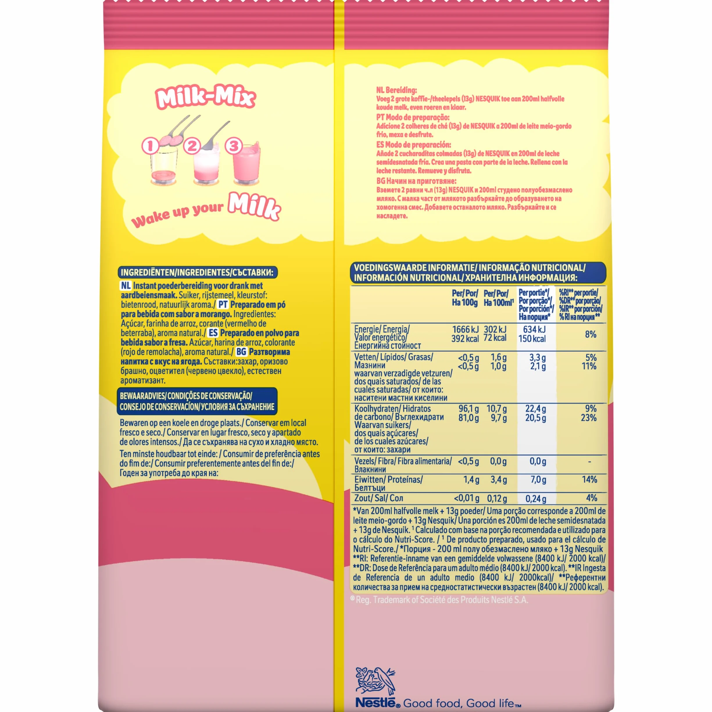 Nesquik Nestlé Fresa, Bolsa 350 g