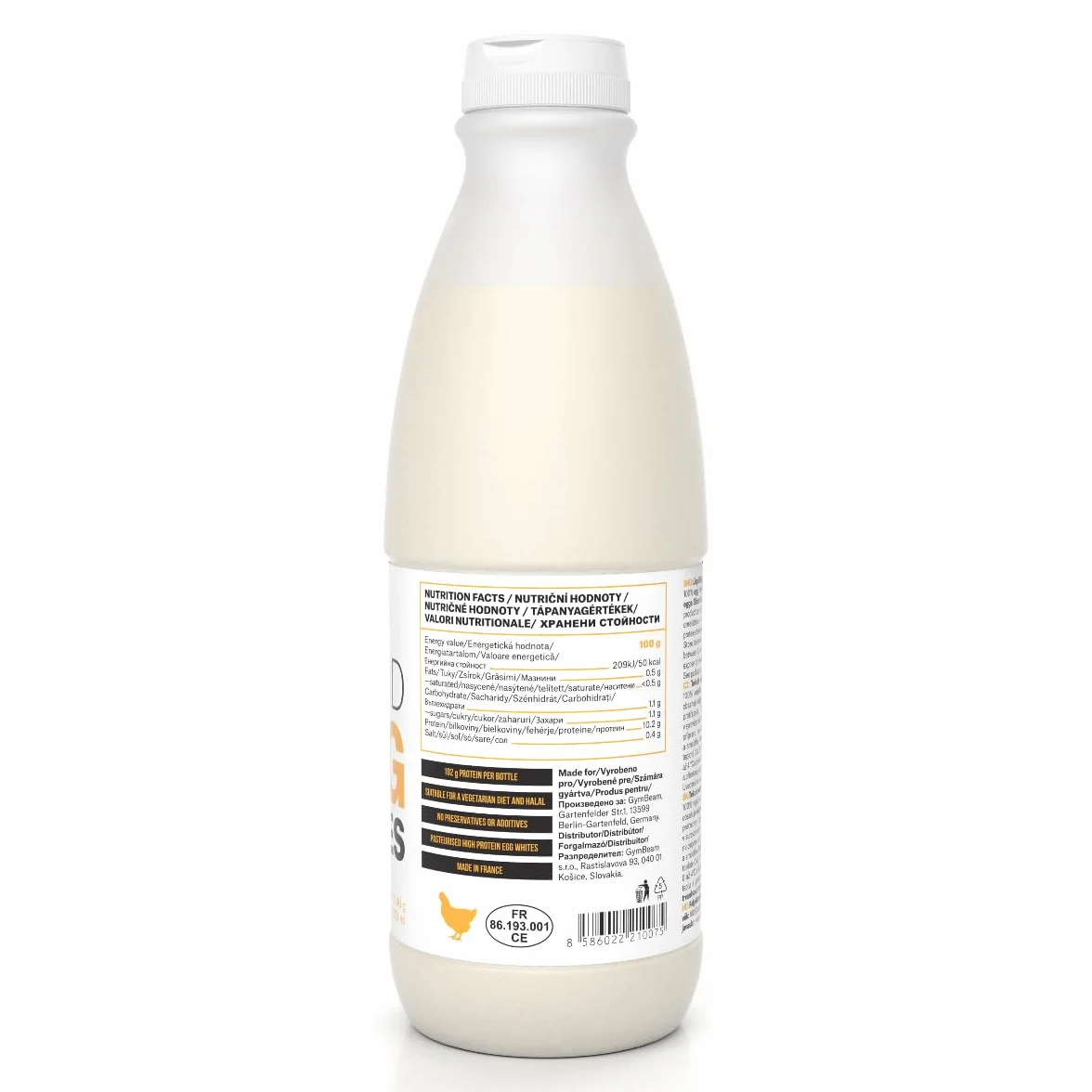 GymBeam Claras de huevo líquidas 100% 1000 g sin sabor