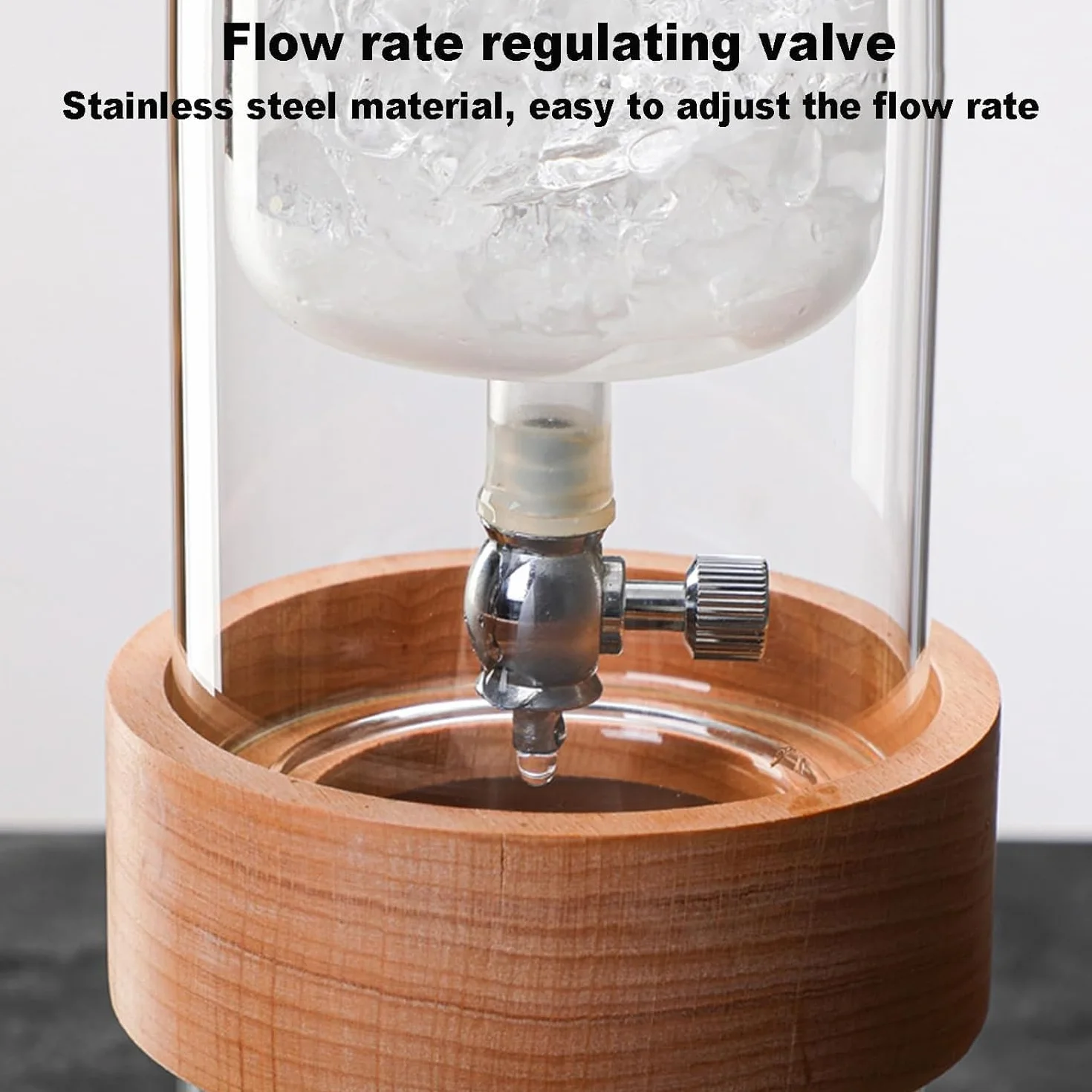 Cafetera Cold Brew – Gotero de vidrio de borosilicato alto con válvula reguladora de caudal, ideal para el hogar o cafetería