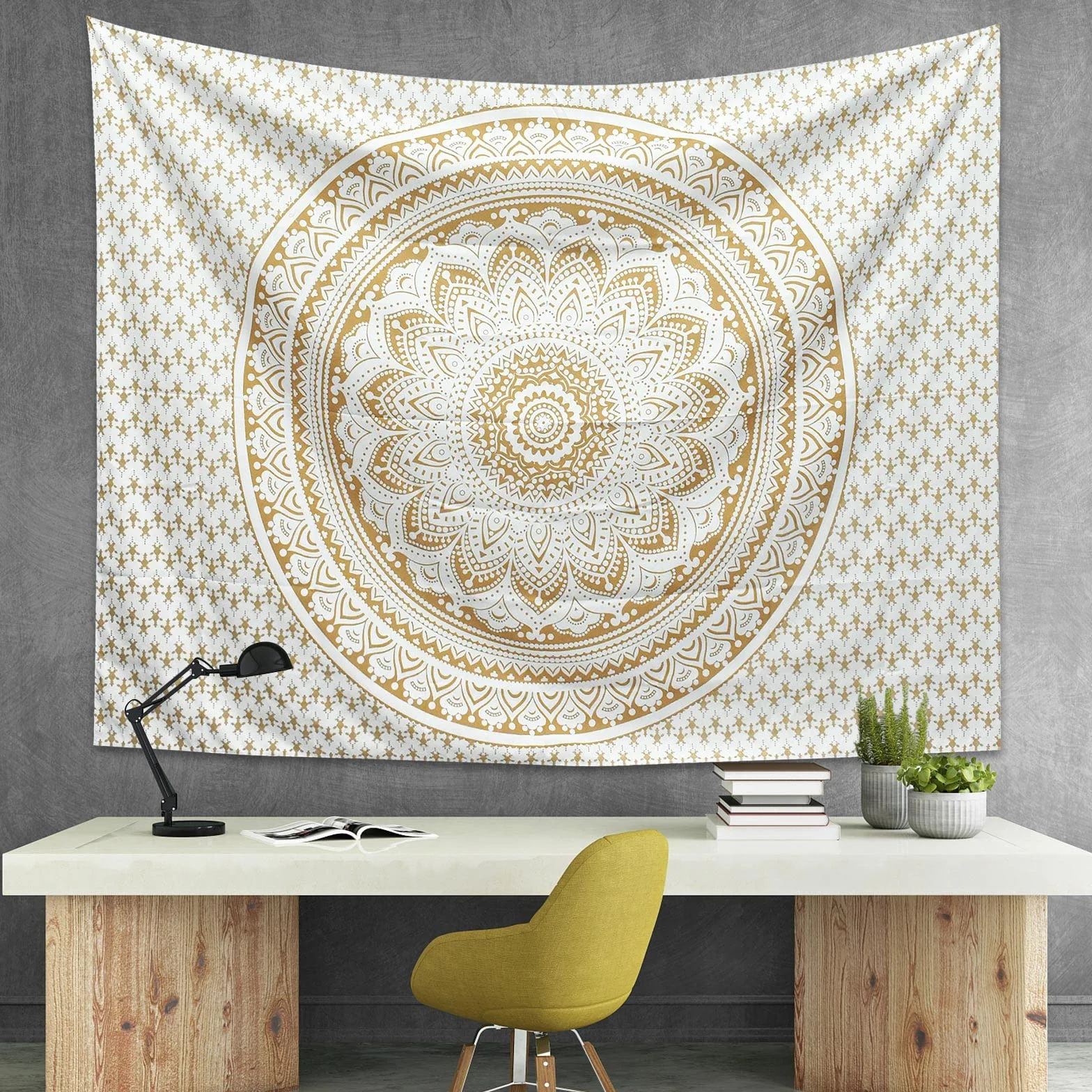 Tapiz de Pared Grande Boho Hippie Mandala 200 x 150 cm, Tapiz de Tela Decorativo para Dormitorio Sala de Estar