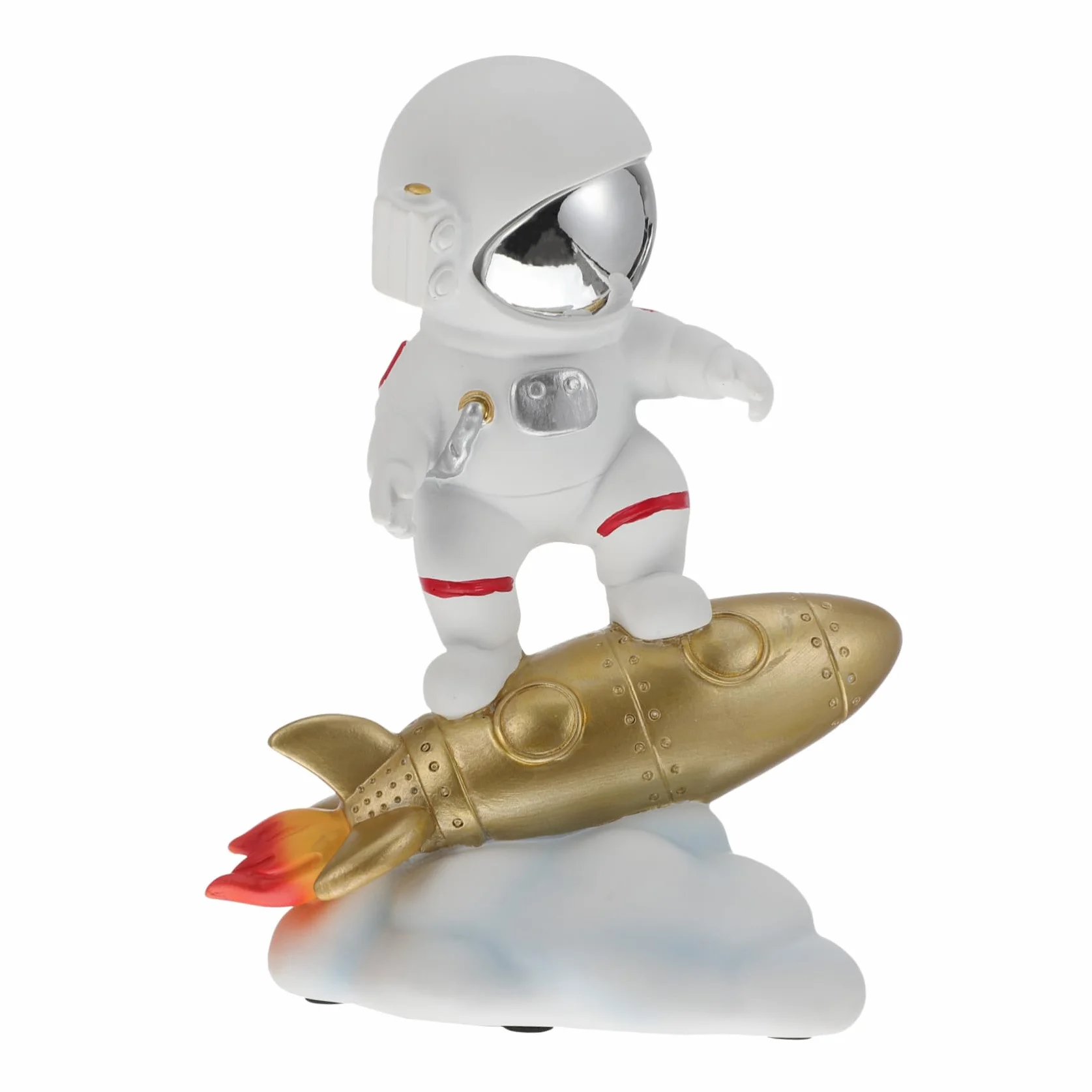 Adorno de Resina Diseño de Astronauta Dorado, Decoración Ligera y Fácil de Mover para Oficinas y Hogares, Accesorio Creativo y Adorable para Escritorio
