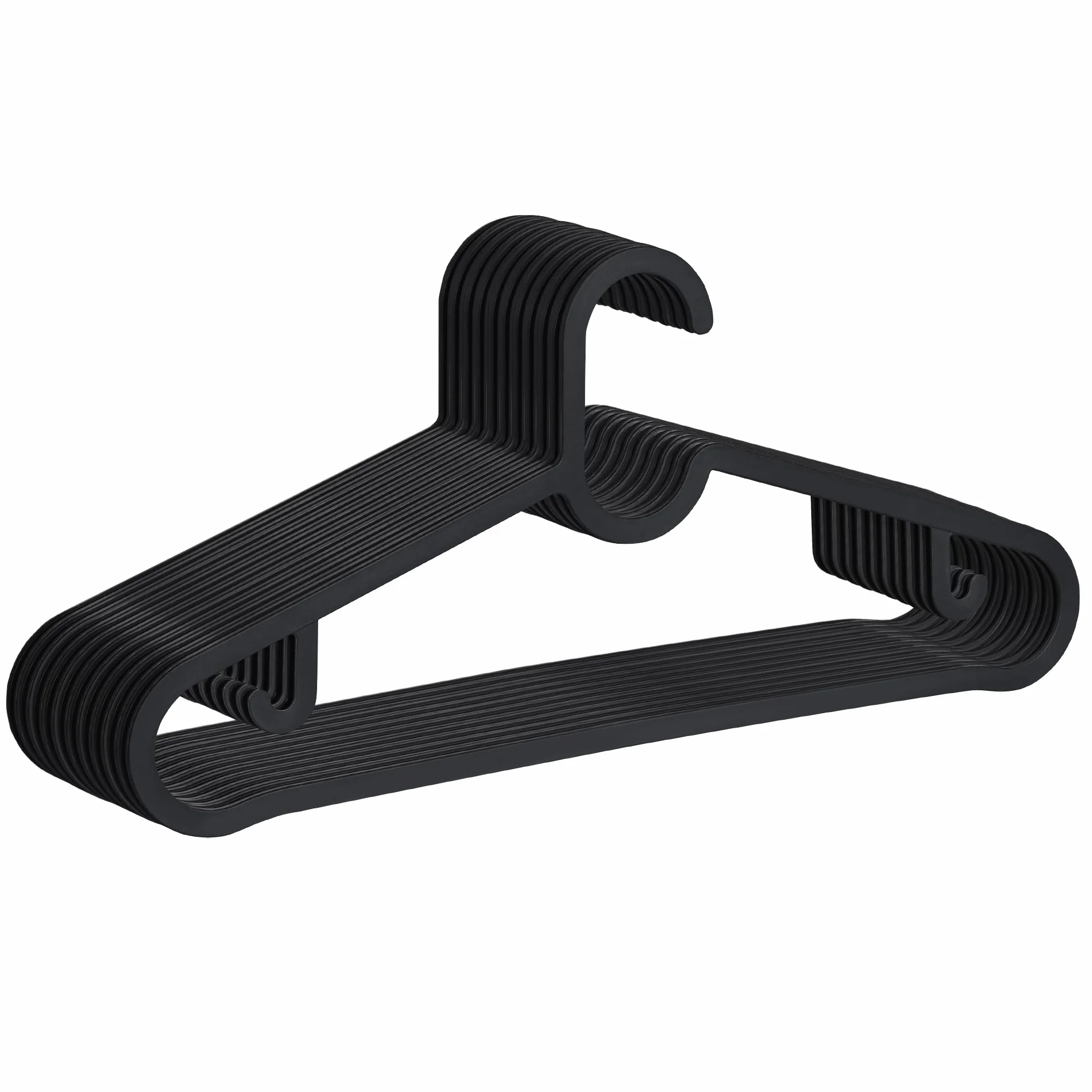 Perchas de plástico para Ropa Adulto Resistentes Pack 20 Negras