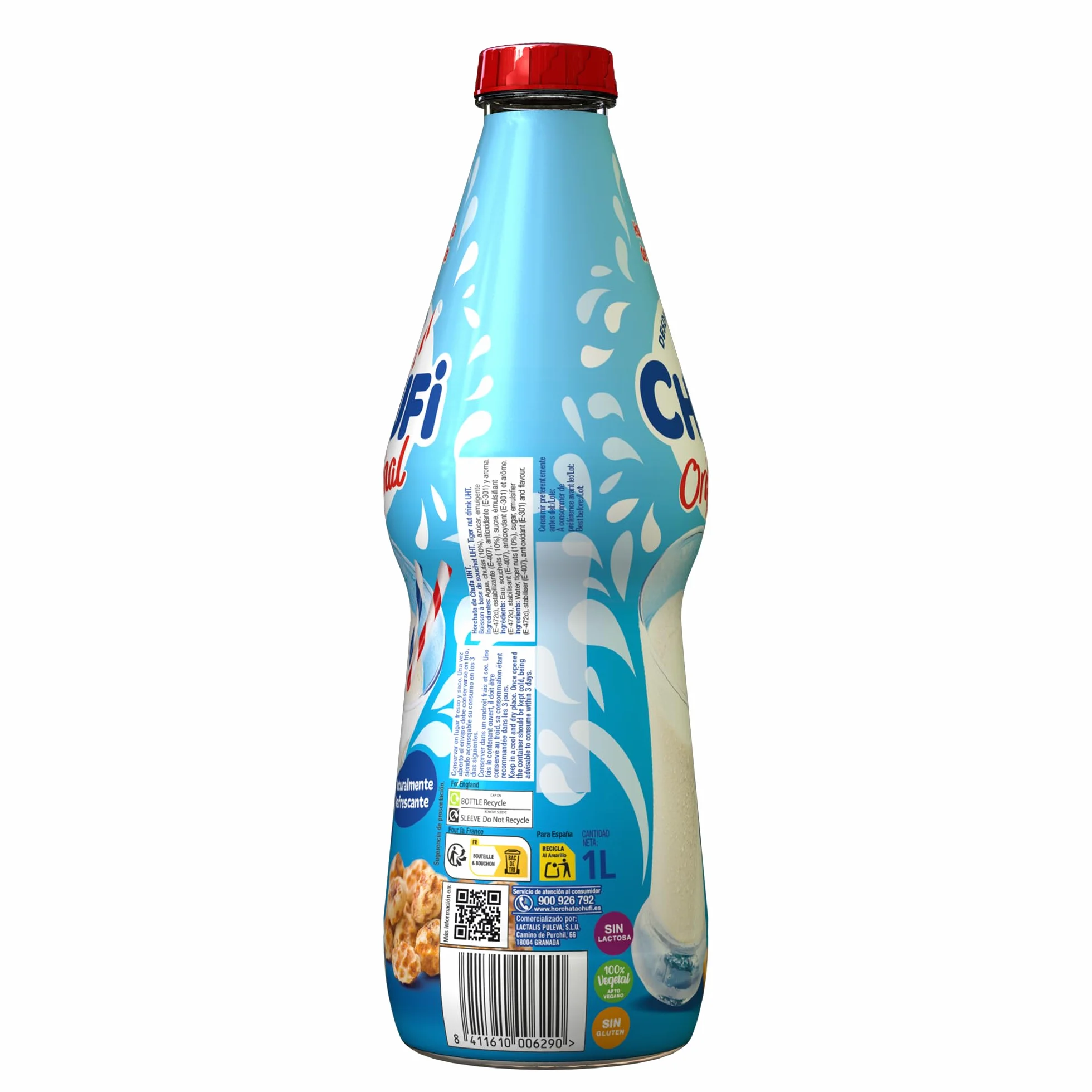 Chufi Horchata Original 100% Vegetal Sin Lactosa Sin Gluten Pack 6x1L