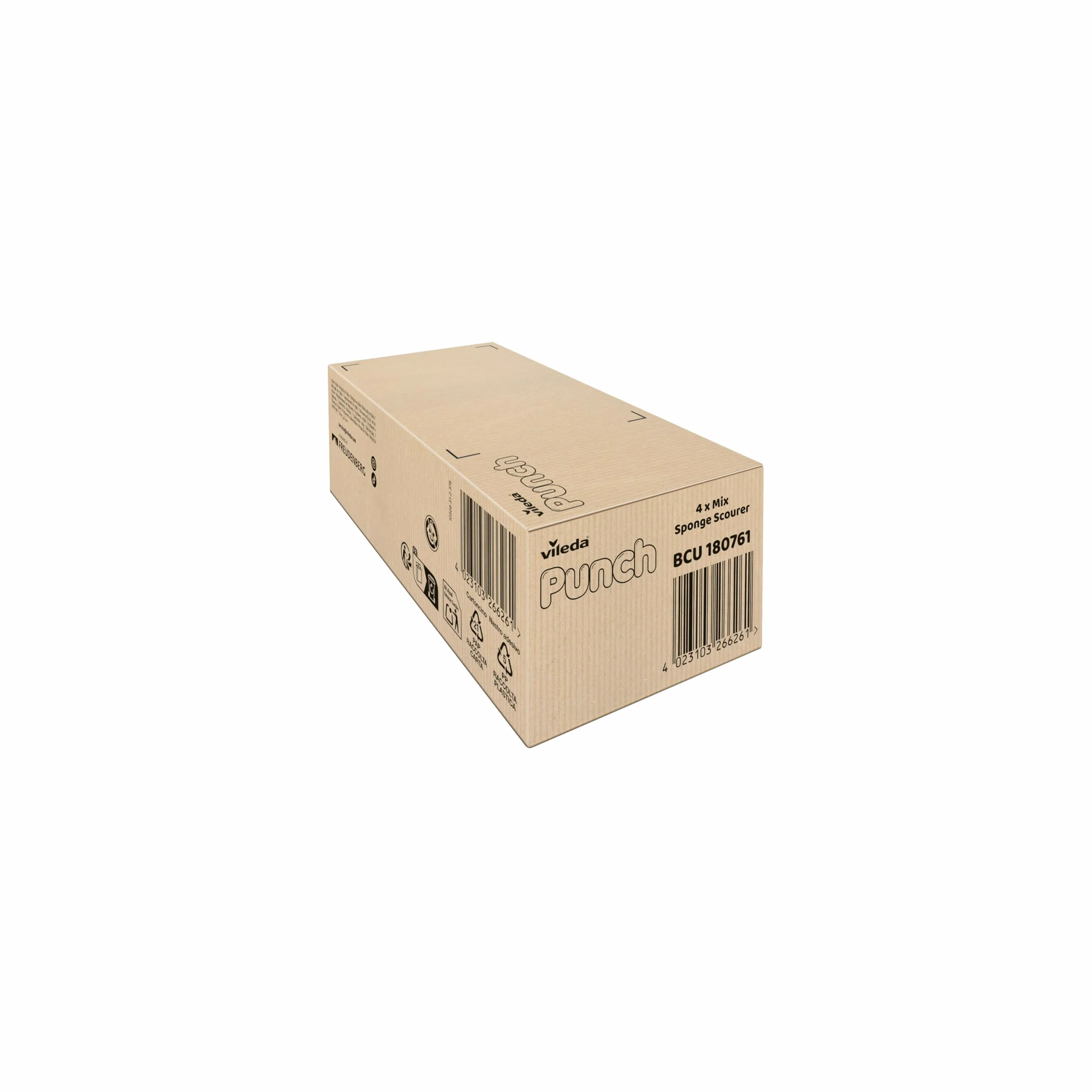Punch de Esponja, Pack de 4 – Rectores potentes y Flexibles, Multiusos sin arañazos, con Perfume Fresco. Ideal para Cocina, baño y Exterior. Limpieza Diaria eficaz.