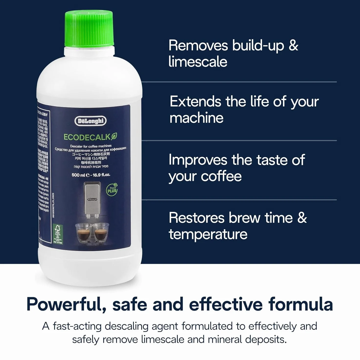 DeLonghi EcoDecalk Descalcificador Cafetera Líquido Botella 500 ml