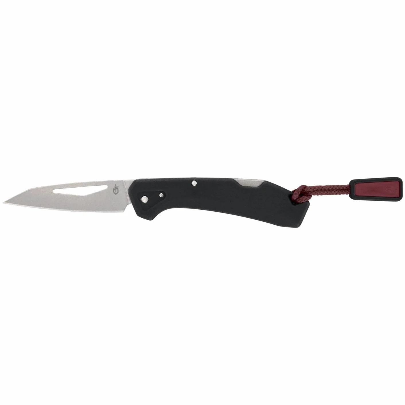 Gerber Navaja de bolsillo con cordón, LST Mini, hoja de acero inoxidable 440A Wharncliffe, escamas del mango de nylon reforzado con fibra de vidrio, longitud de la hoja: 4,8 cm, negro, 1074528