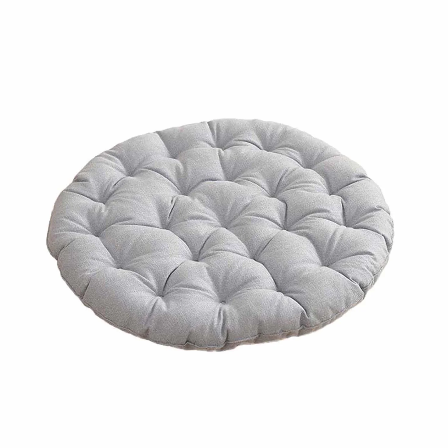Cojín suave redondo para asiento de suelo meditación, lavable, 65 cm, azul