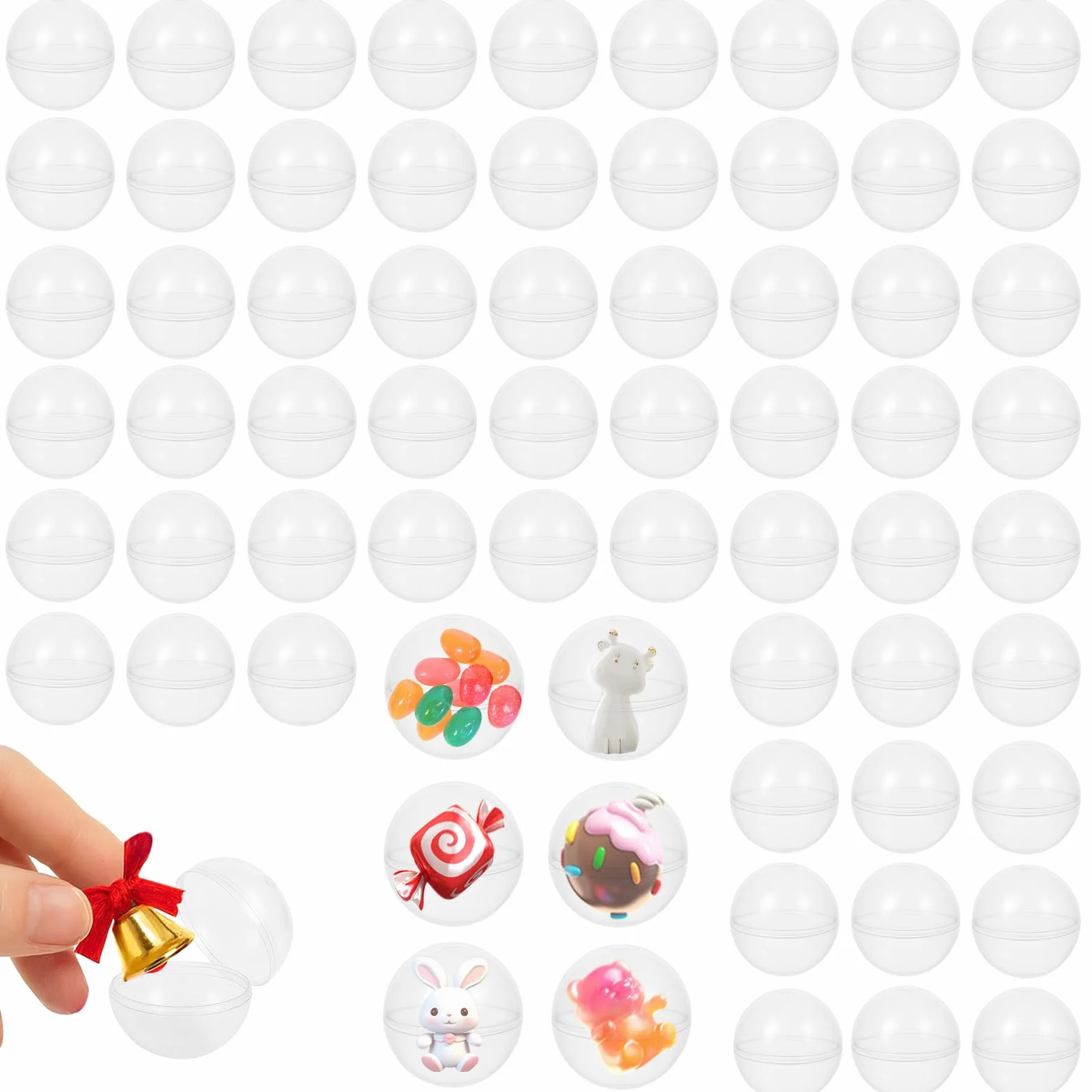 Bolas Transparentes Rellenables 28mm Cápsulas Vacías Redondas para Máquina Expendedora