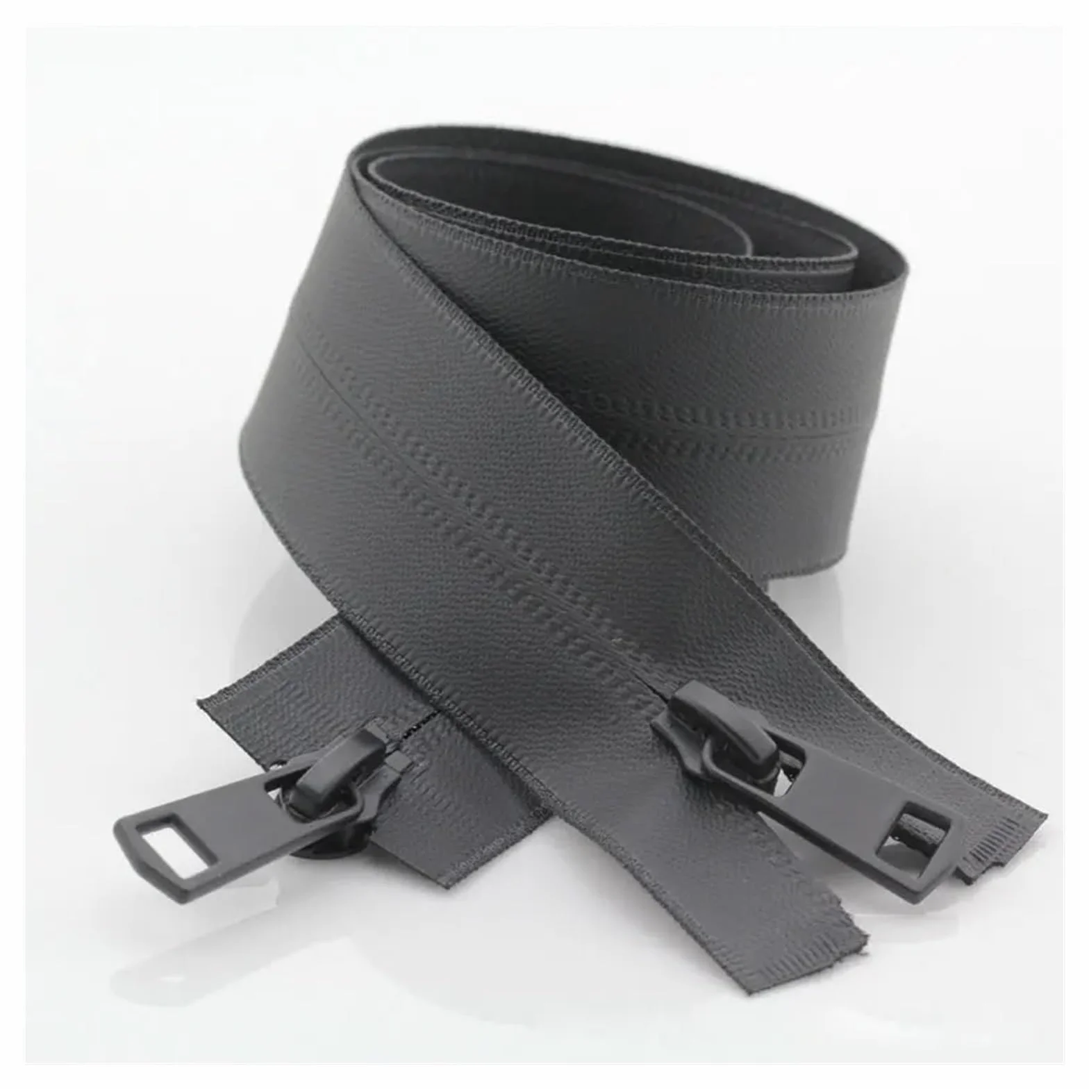 cremalleras para coser, Cremallera de doble cursor for coser chaquetas, bolsos, accesorio reparación cremalleras, 60/70/75/80/90/100/120/50 cm(Black,75CM)