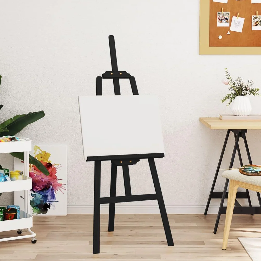 Mangloder Caballete negro 53,5 x 95 x 127 cm madera maciza pino altura ajustable para presentaciones de pintura y obras de arte