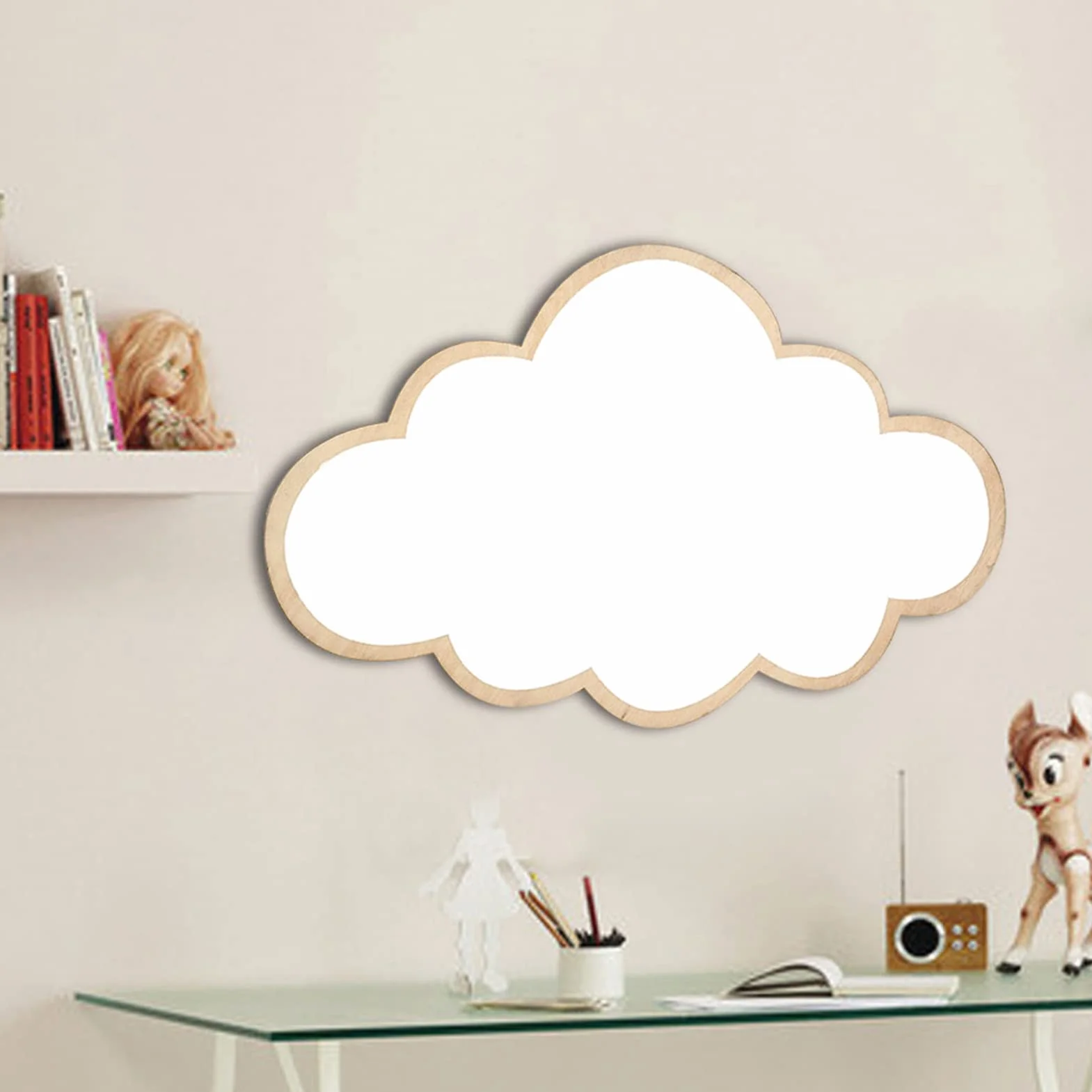 Espejo para Niños con Calcomanía Decorativa de Nube, Pegatina Acrílica para Hogar