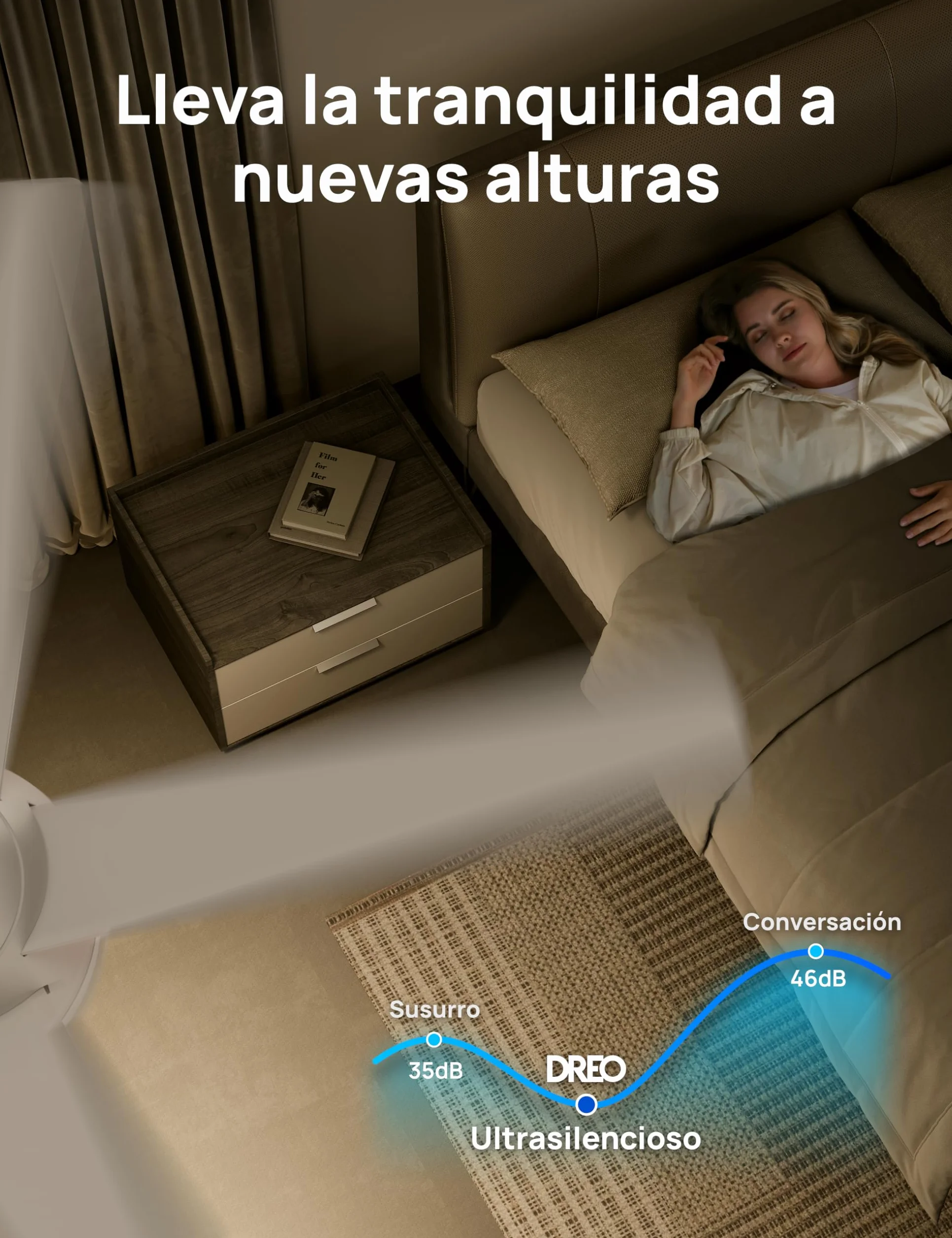 Dreo ventilador techo inteligente de 132 cm con luz LED regulable, 12 velocidades, 3 modos, temporizador de 12h, motor DC silencioso, control por control remoto/APP/Alexa, blanco para interiores