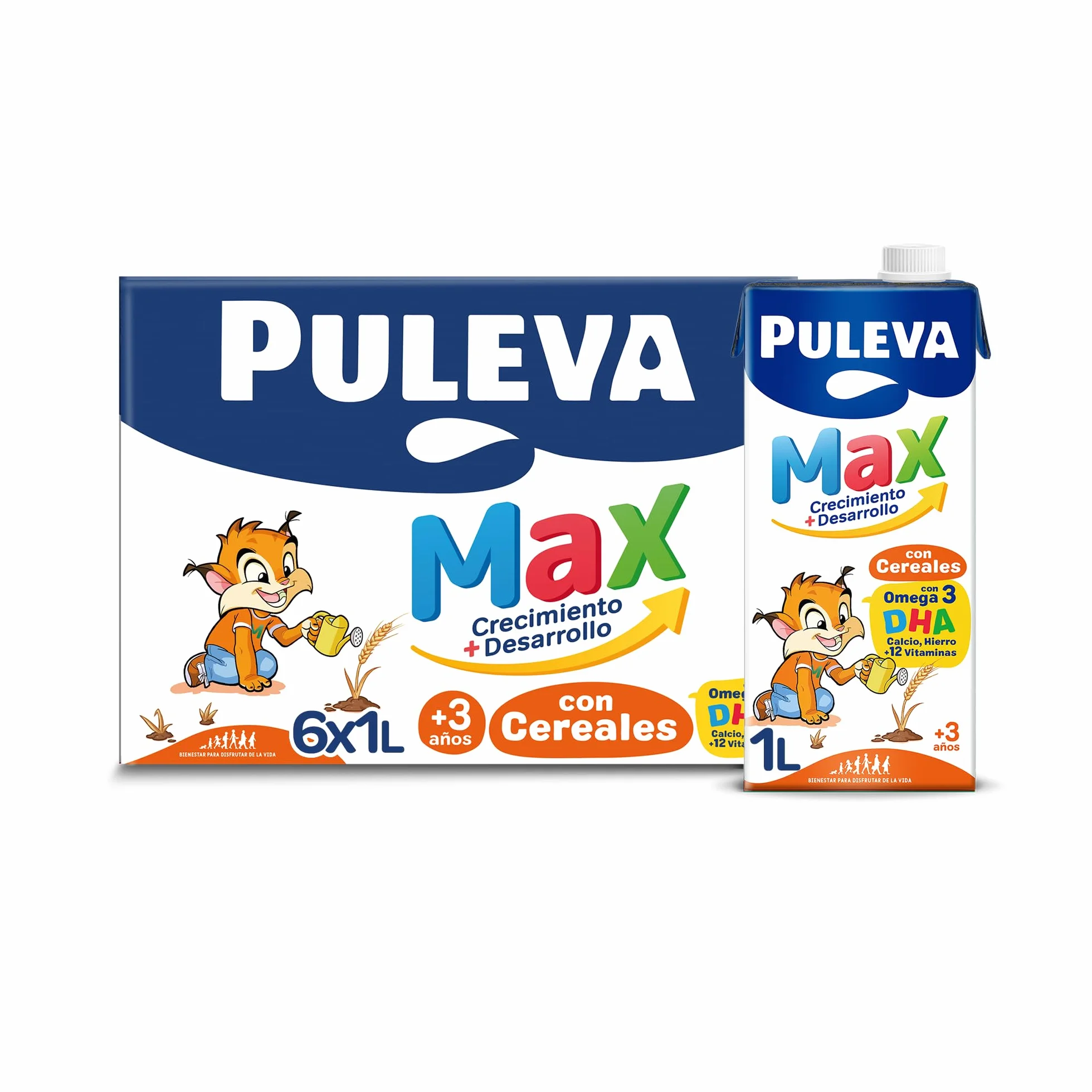 Puleva Max Leche de Crecimiento y Desarrollo con Cereales Pack 6 x 1Lt