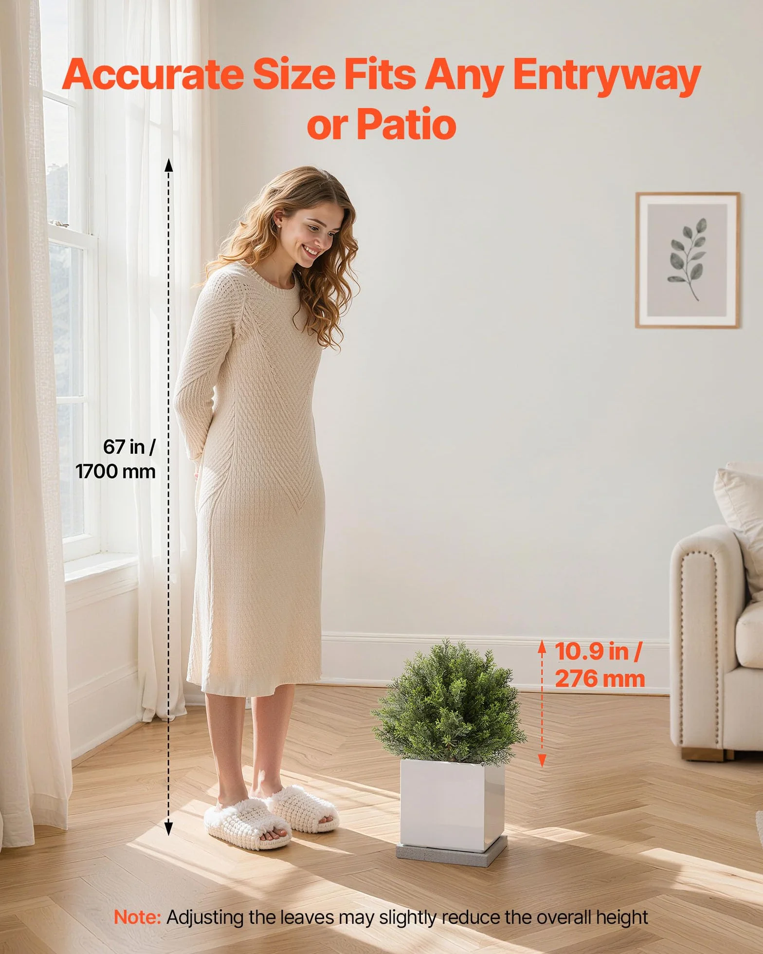 VEVOR Bola de Topiario Artificial de Ciprés para Exterior con Estaca, 406 mm, 2 uds, Plantas Artificiales, Arbustos de Imitación para Decoración, Porche, Patio, Jardín, Balcón y Patio Trasero