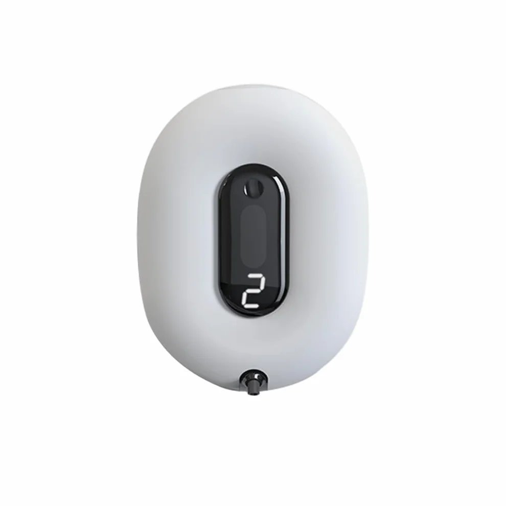 Dispensador Automático De Jabón Sin Contacto, Dispensador De Jabón Espumoso Sin Contacto 280Ml, Pantalla LED Y Depósito De Agua Oculto, Dispensador De Jabón Manos Libres Recargable,Gray