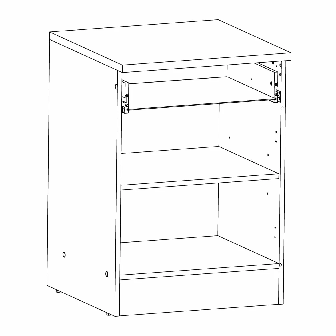 Demeyere Mueble bajo Cocina, 1 Puerta y 1 cajón, Origan, Fabricado en Francia, Garantía de 2 años, Madera de ingeniería, Kronberg/Negro Mate, L 60 x P 60 x H 85 cm