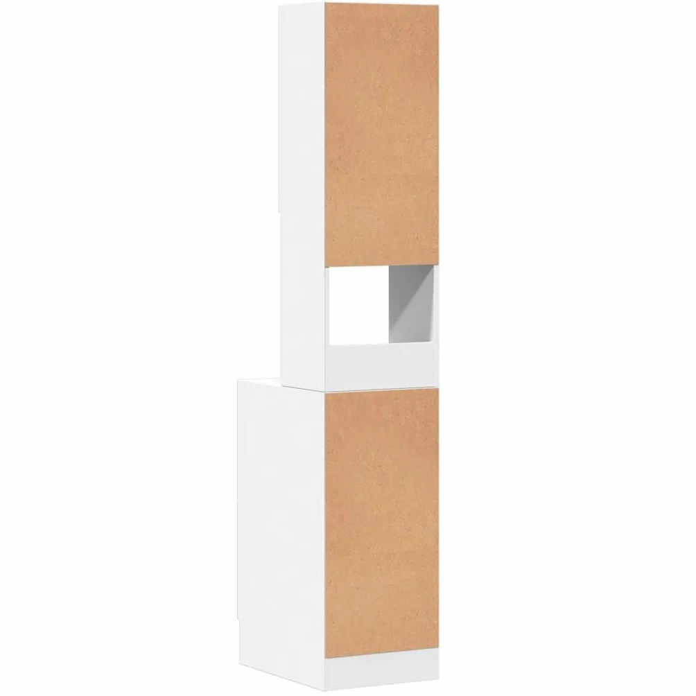 vidaXL Mueble de Cocina Madera de ingeniería Blanco 35x50x180 cm, Armario de Cocina, Armario con cajón, Armario de almacenaje de Cocina