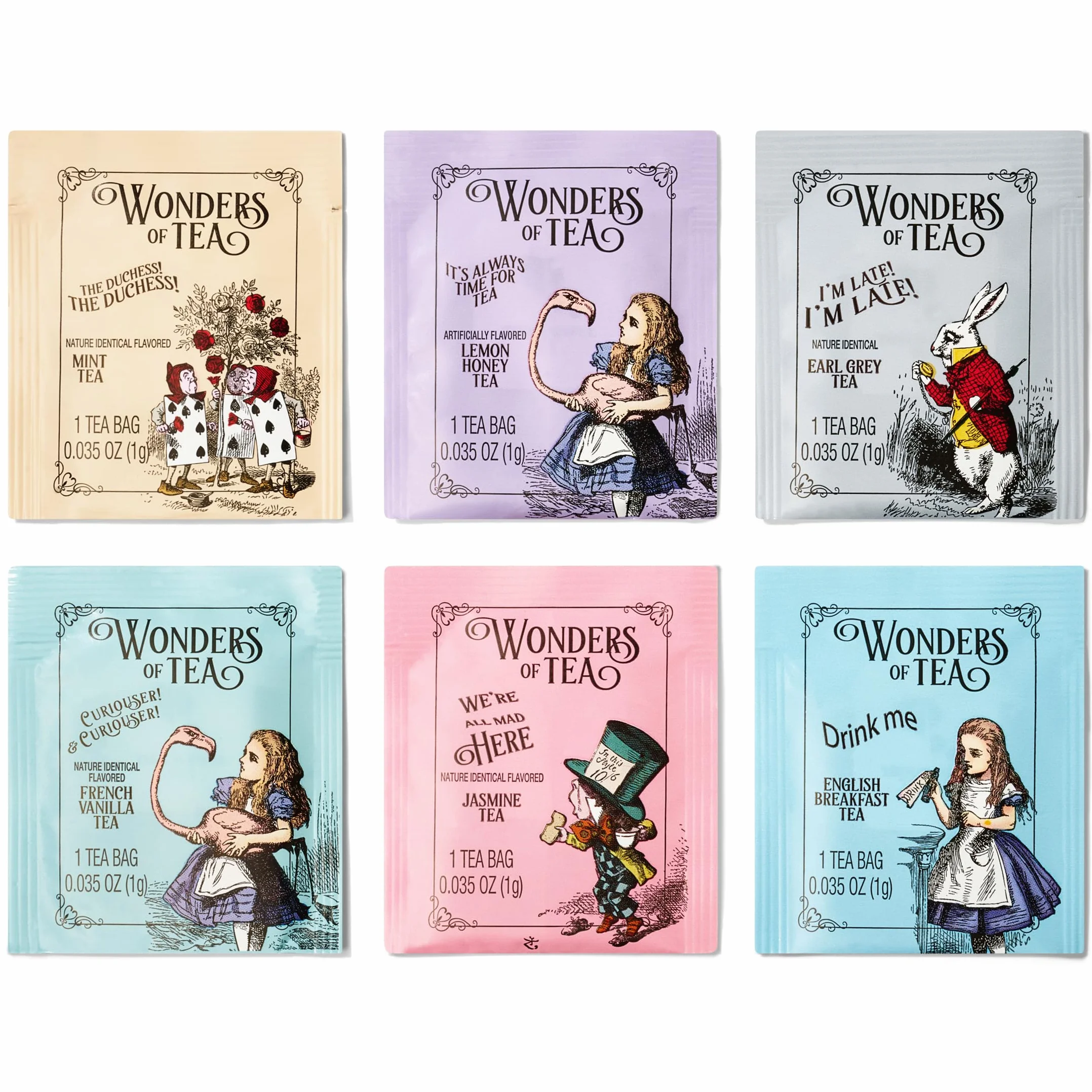 Aventuras de Alicia en el País de las Maravillas set regalo Wonder of Tea 6 sabores 90 bolsitas