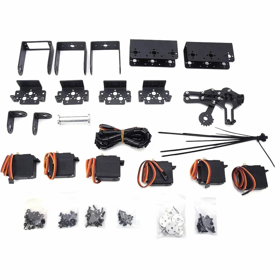 Kit De Garra De Abrazadera De Brazo Mecánico De Robot, 6 Piezas De 6DOF Robot Kit De Garra De Abrazadera De Brazo Mecánico DOF Manipulador Piezas De Robot Industrial