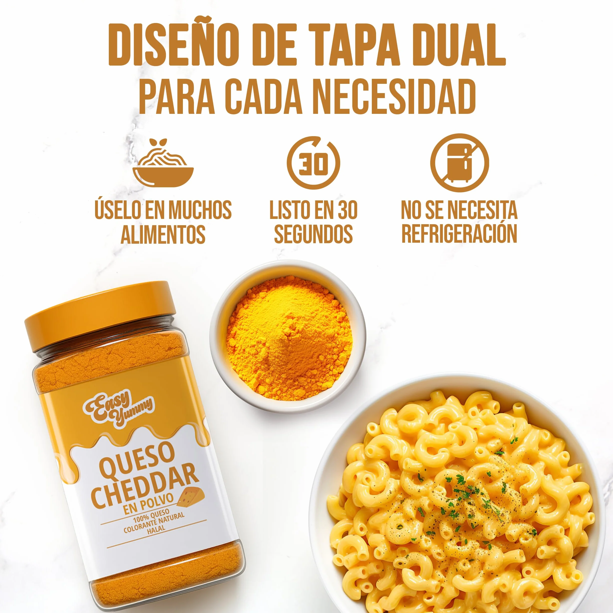 Polvo de Queso Cheddar 300g – Sabor de Queso Instantáneo, Siempre Listo, Sin Frigorífico, Elaborado en Europa con Queso Real