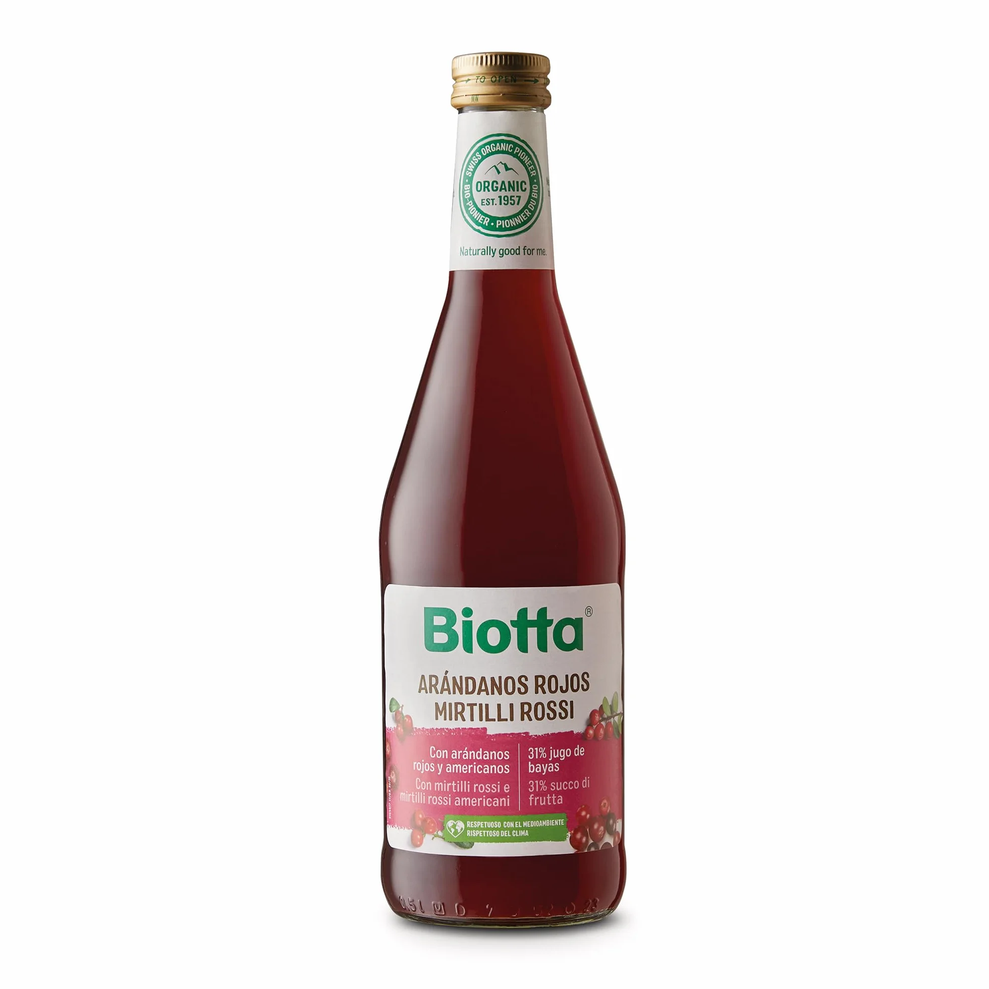 Biotta Jugo de Arándano Rojo 100% BIO Prensado Directo 500 ml