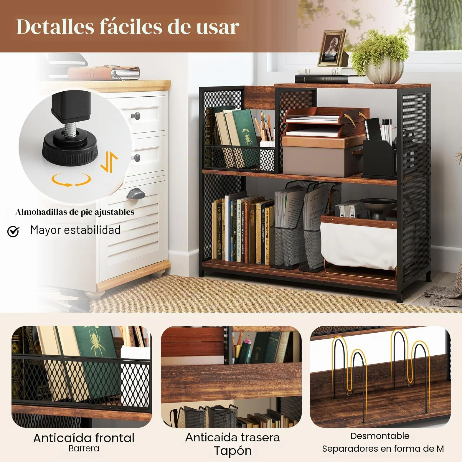 KOMFOTTEU Soporte para Tocadiscos de 3 Niveles, Mesa Auxiliar para hasta 300 Álbumes, Mueble para Tocadiscos con 3 Divisores Extraíbles, Marco de Metal, para Salón, Dormitorio