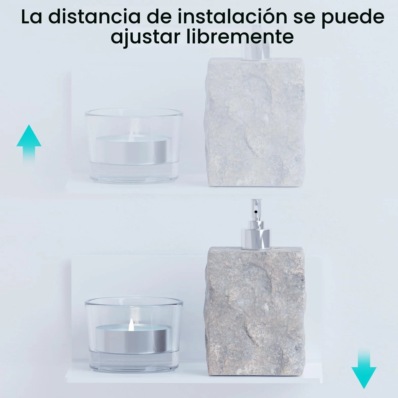 Toski Estantería de pared blanca sin taladrar estantes autoadhesivos 20 cm acrílico flotante juego 2 unidades