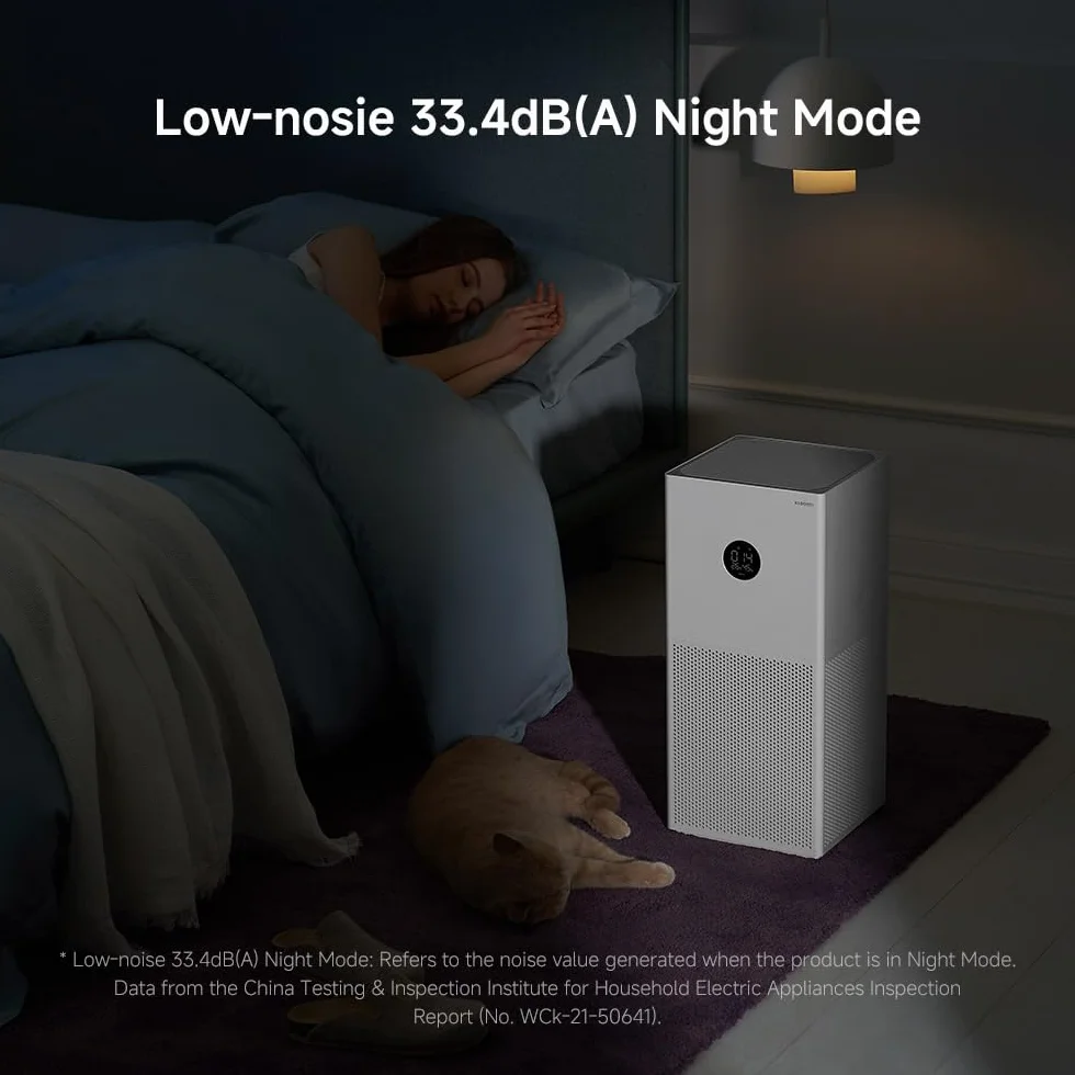 Xiaomi Smart Air Purifier 4 Lite, Filtro HEPA 3-en-1 H13, elimina 99,97% partículas, 43㎡, PM2.5, modo auto, control vocal Alexa y Google, silencioso dormitorio oficina