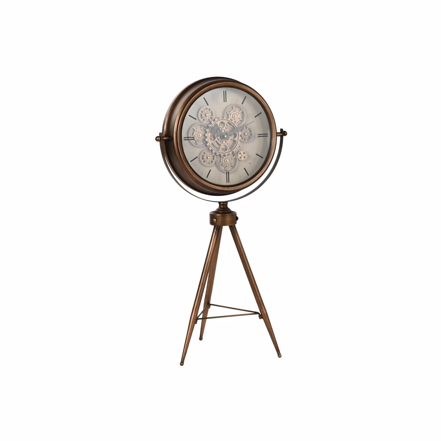 Reloj de Pie Metal Cristal 43x30x85 Movimiento Dorado