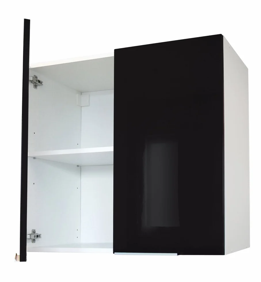 CABINET CP8HN - Mueble de cocina con dos puertas (80 cm), color negro luciente