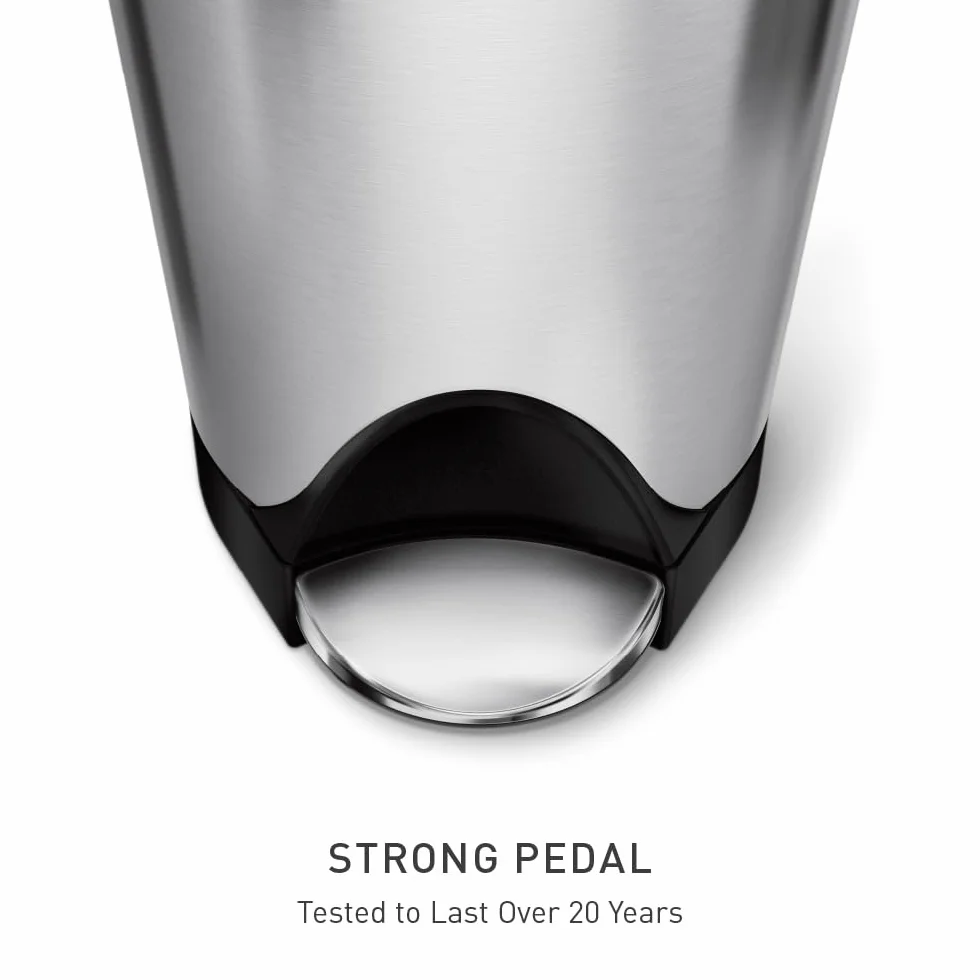 simplehuman CW2058 cubo mariposa con pedal, acero inoxidable cepillado, 18 L