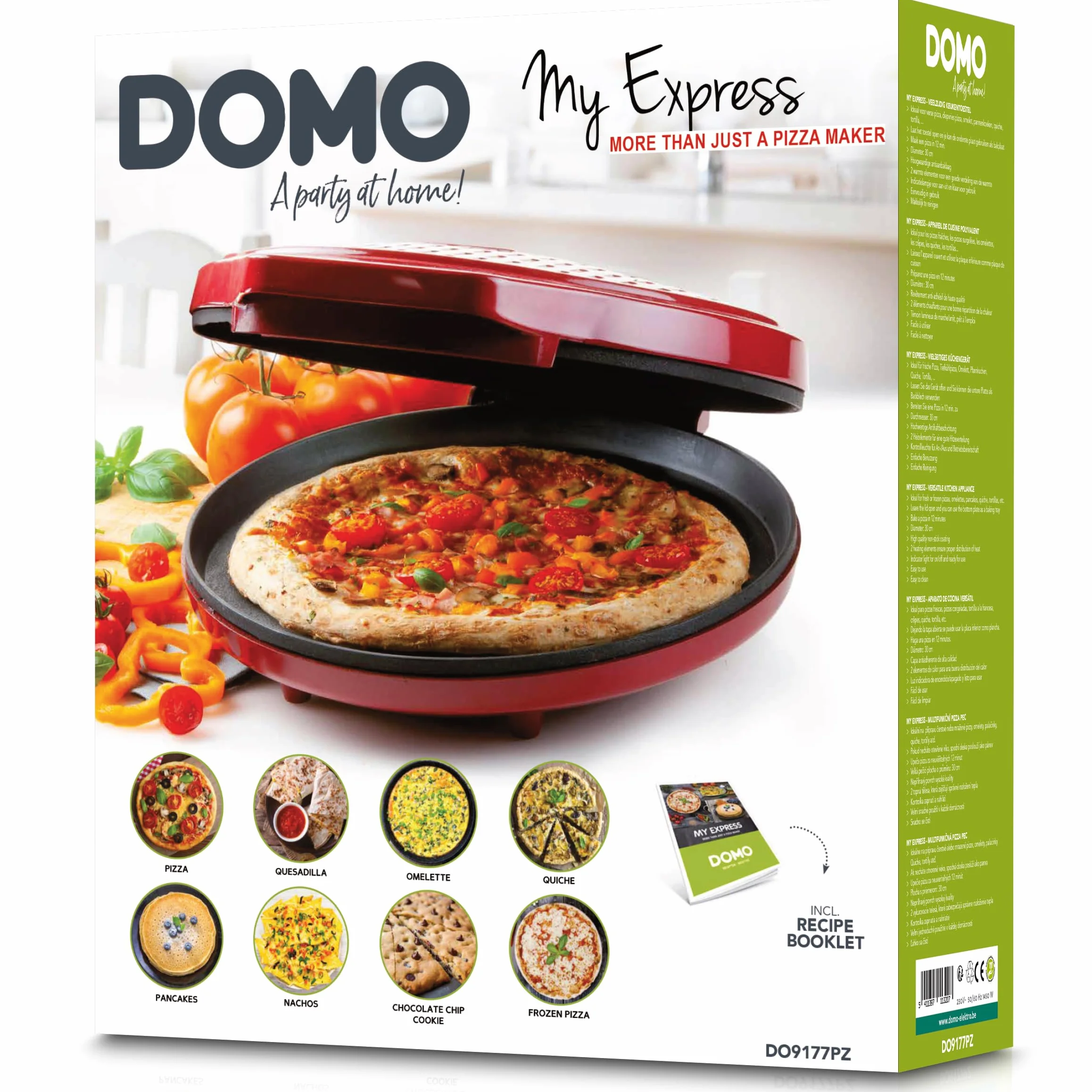 Domo DO9177PZ Horno para pizzas 30 cm Rojo