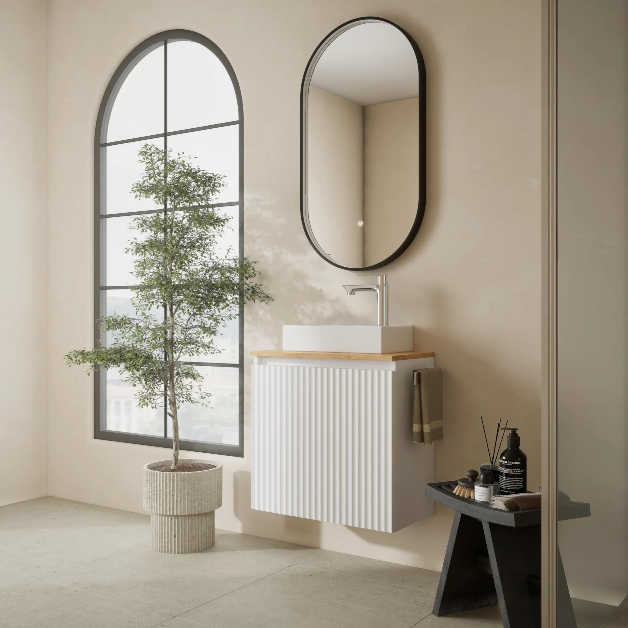 Planetmöbel Conjunto de Muebles de baño Lavabo con Mueble bajo 56 x 55 x 30 cm Blanco, Mueble bajo con Lavabo para baño, Aseo de Invitados y Cuarto