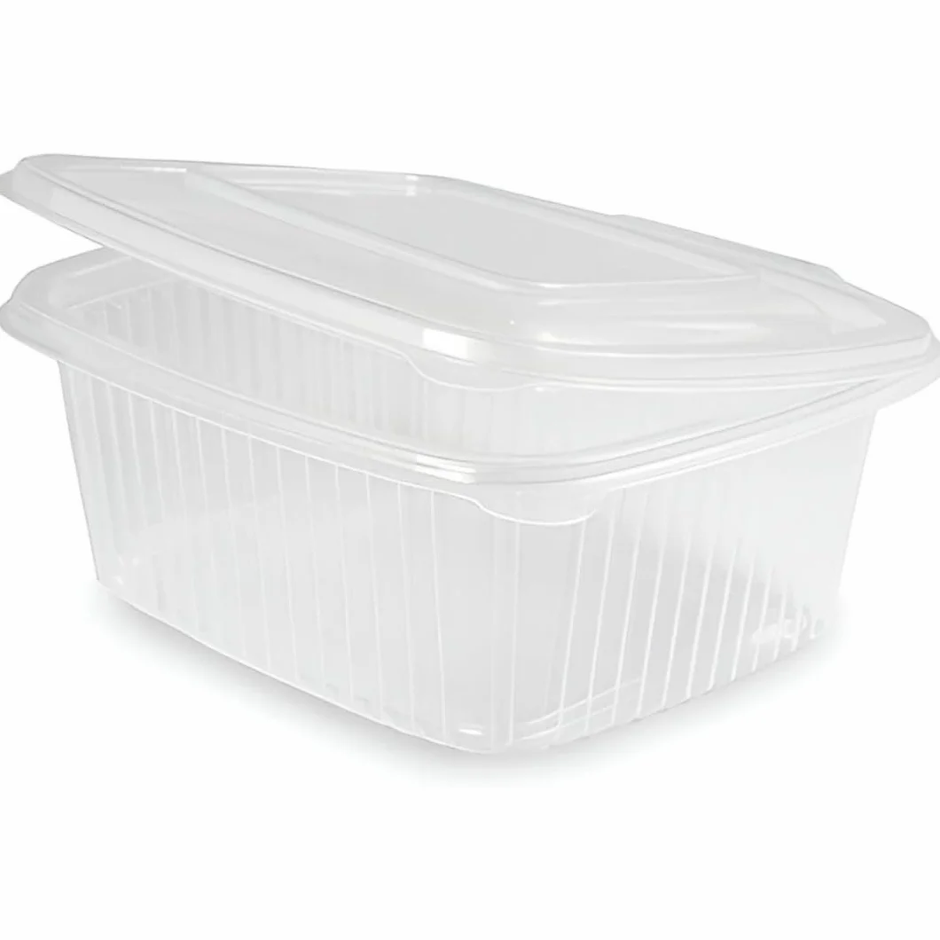 Tuppers Hermeticos de Plástico PP Reutilizables 500ml con Tapa Bisagra para Alimentos Calientes o Fríos