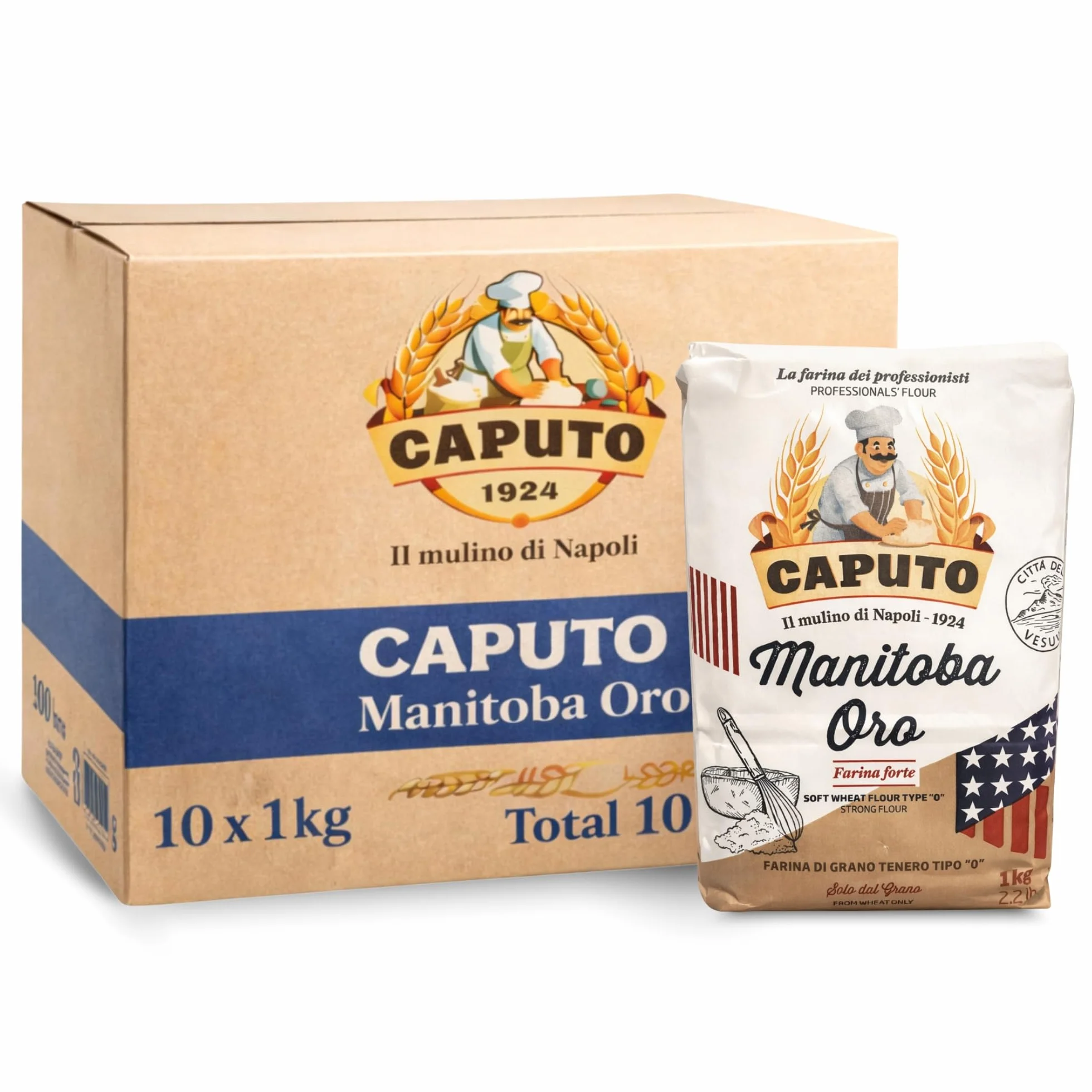 Harina Caputo Manitoba Oro Tipo 0 1 kg, 10 unidades, ideal para repostería y fermentados