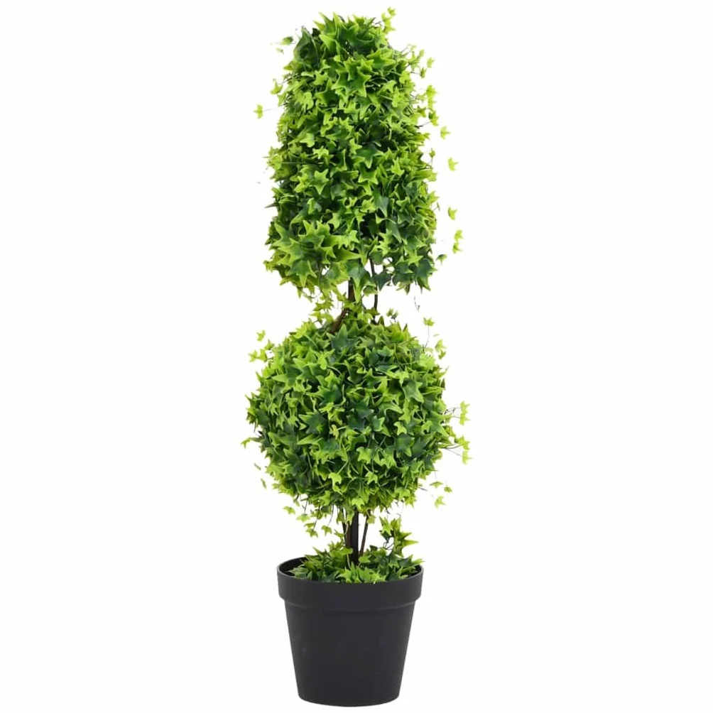 vidaXL Planta de Boj Artificial con Macetero Adorno Árbol Topiario Planta Decoración Jardinera Maceta Jardín Patio Exterior Verde 100 cm