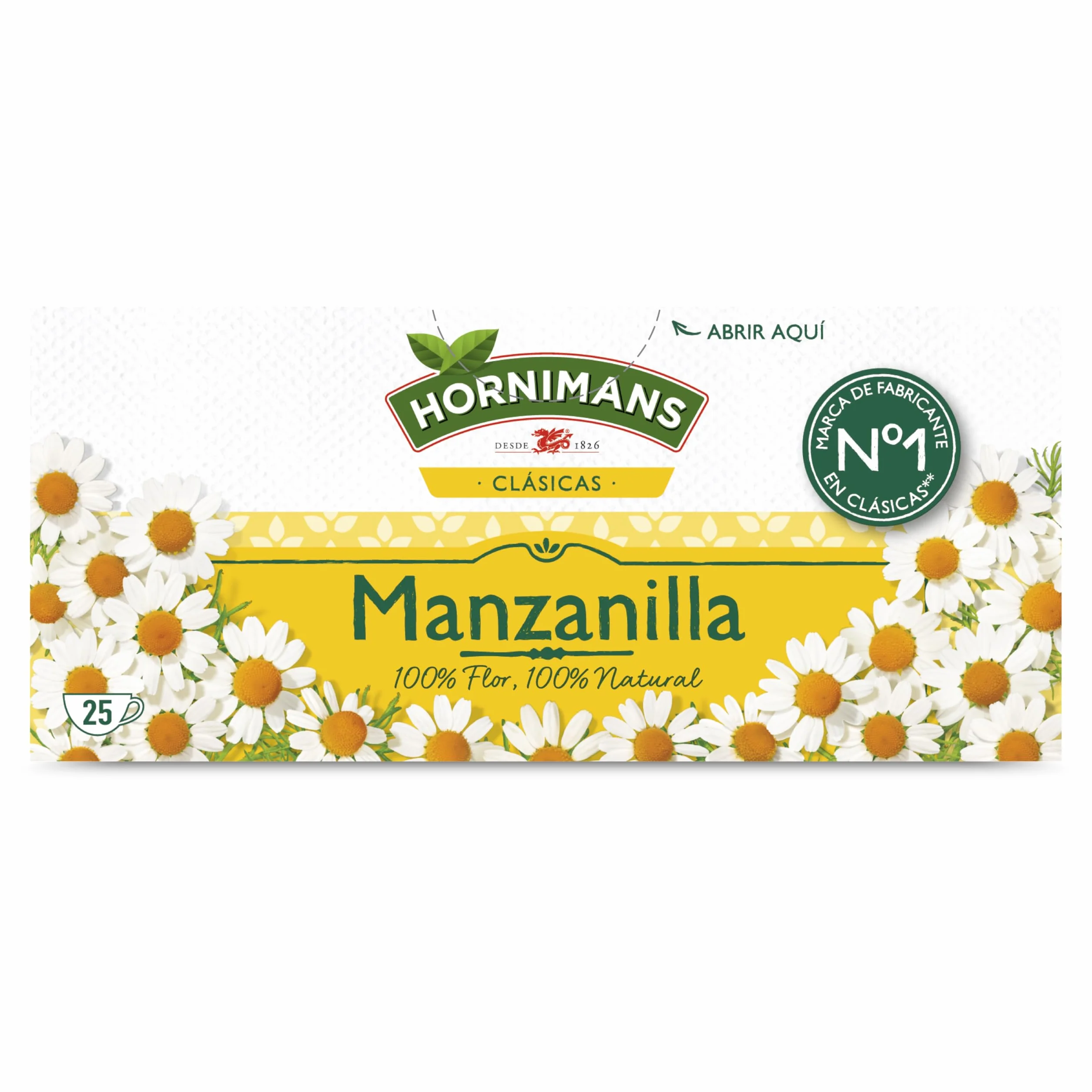 Hornimans Manzanilla Infusión 100% Natural 25 bolsitas Sin Teína