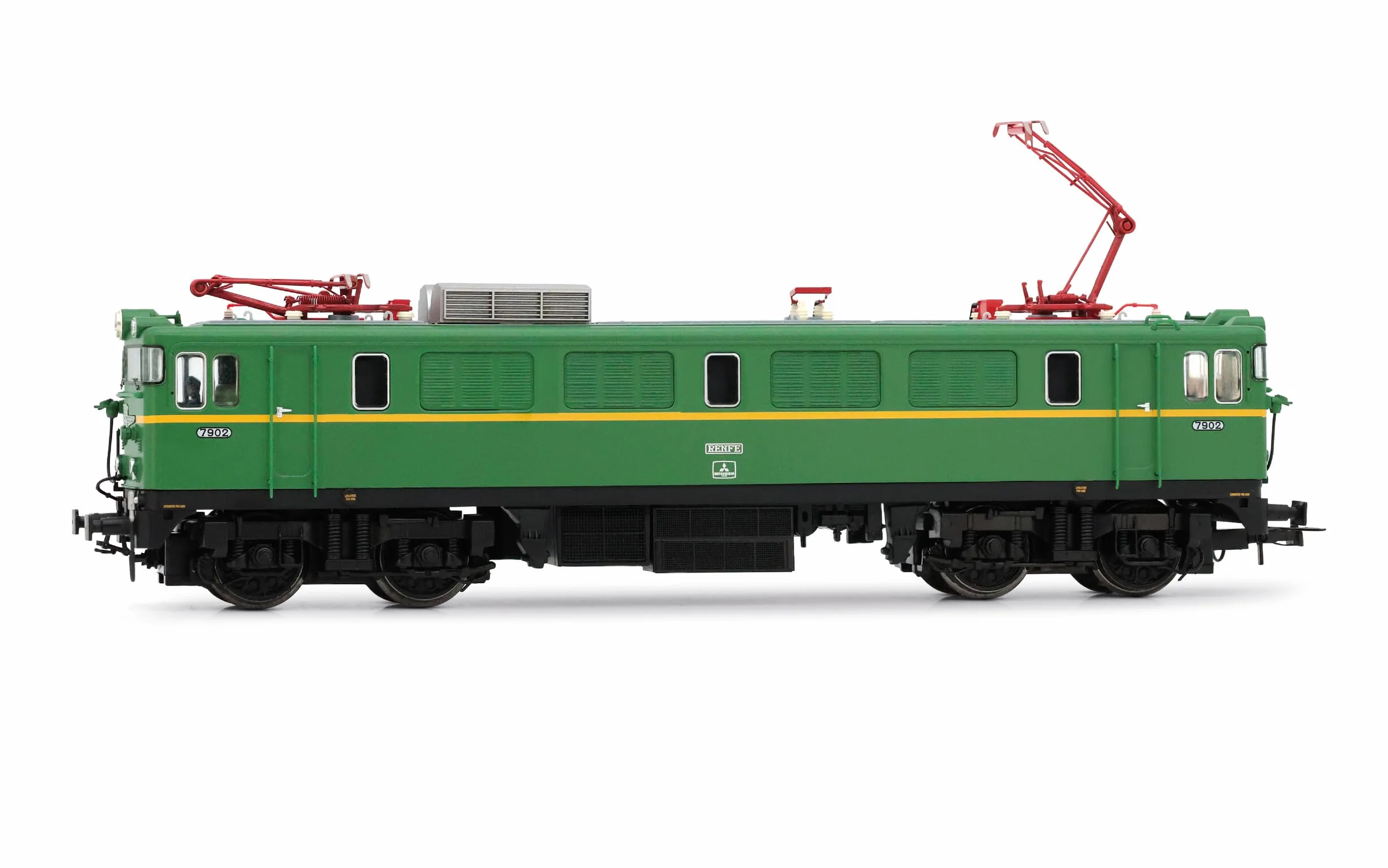Electrotren HE2018S RENFE, Locomotora eléctrica de 4 Ejes Serie 279, decoración Original Verde-Amarilla, EP. III, con decodificador de Sonido DCC Loco, Eléctrico