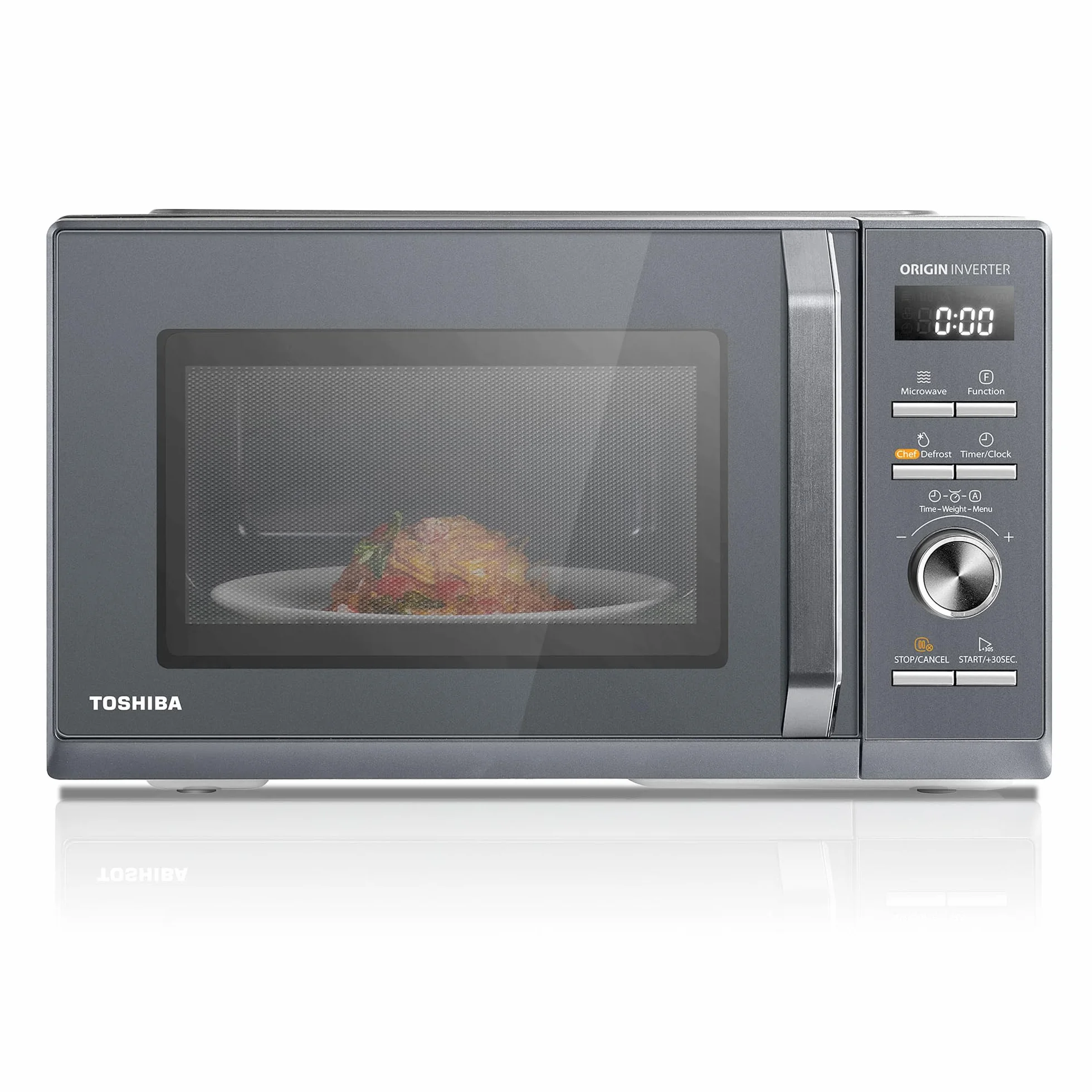 Toshiba MW3-AG25PFI(MG), Forno micro-ondas 25 L 3 em 1 900 W, Morandi cinzento brilhante, 6 programas, 10 níveis de potência, 7 menus automáticos, limpeza fácil