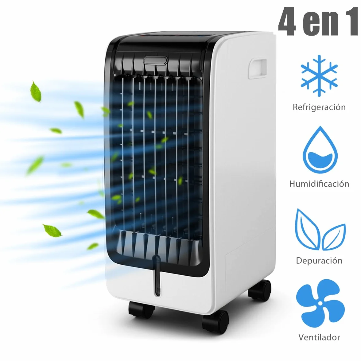 GOPLUS Aire Acondicionado Portátil 4 en 1 con Depósito de Agua 6L, Purificación Ventilador Humidificador Enfriador de Aire Móvil, Climatizador Evaporativo 3 Velocidad, Temporizador 8H, Control Remoto