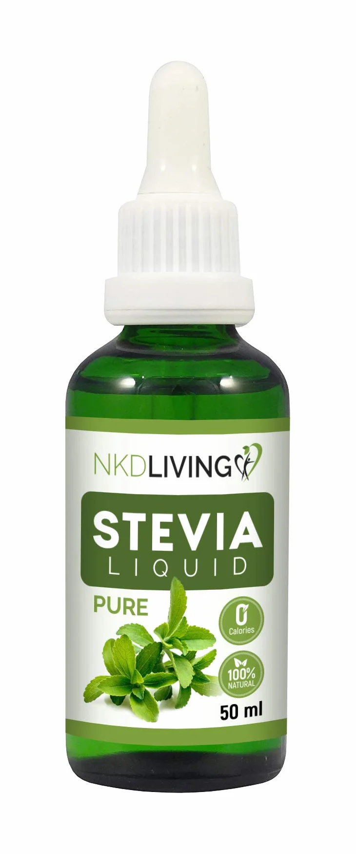 Gotas líquidas de estevia pura 50 ml - Sin potenciador de sabor - Incluye botella con gotero